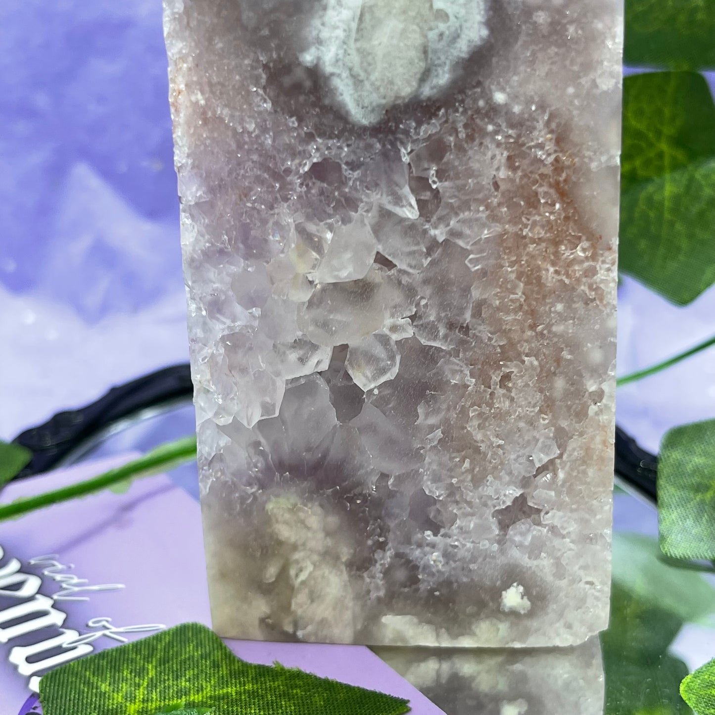 flower agate X amethyst X pink amethyst tower 700+g