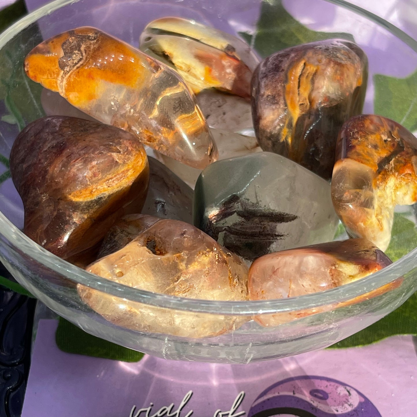 red amphibole tumbles XL (also known as angel phantom quartz)