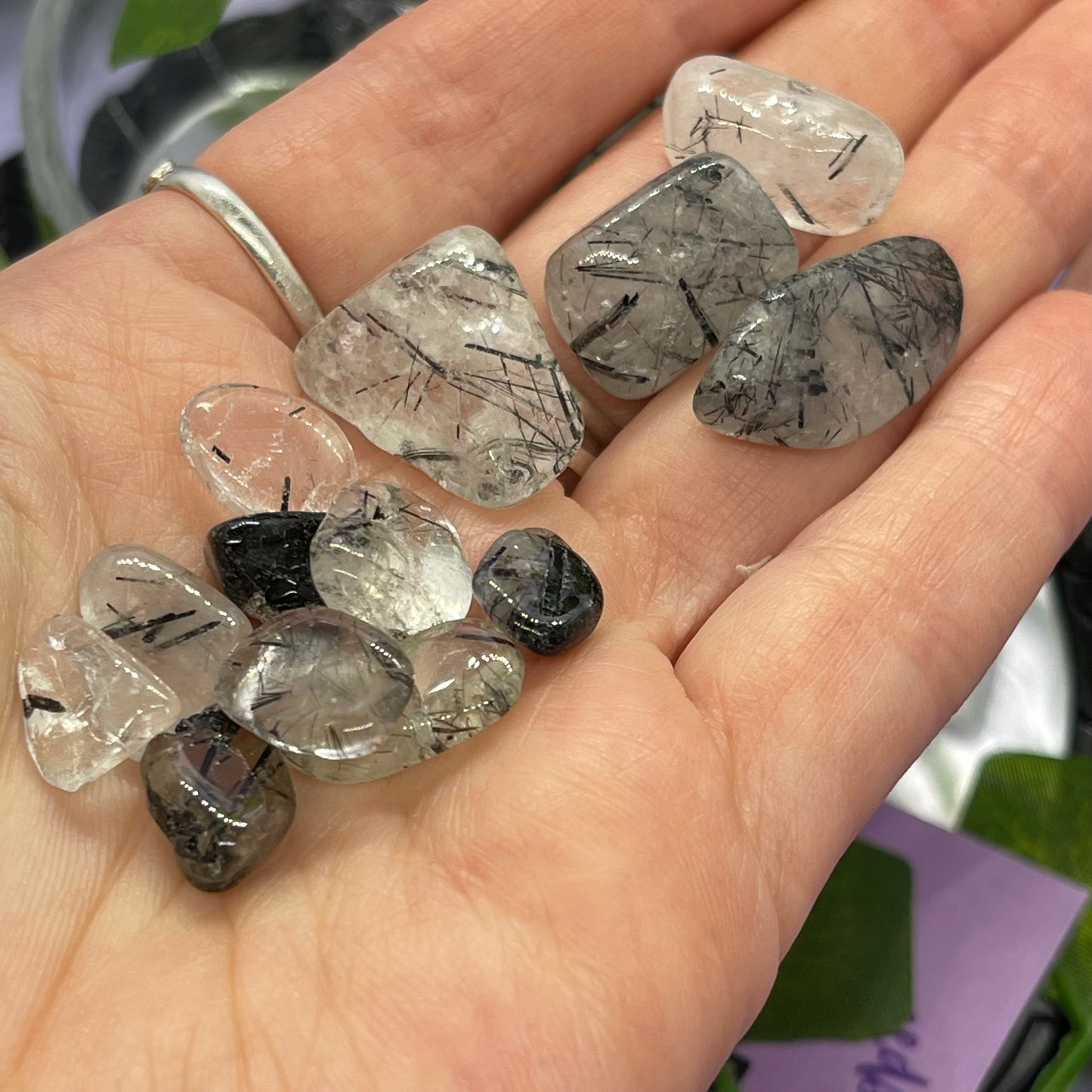 tourmalinated quartz tumble mini (2-5pcs)