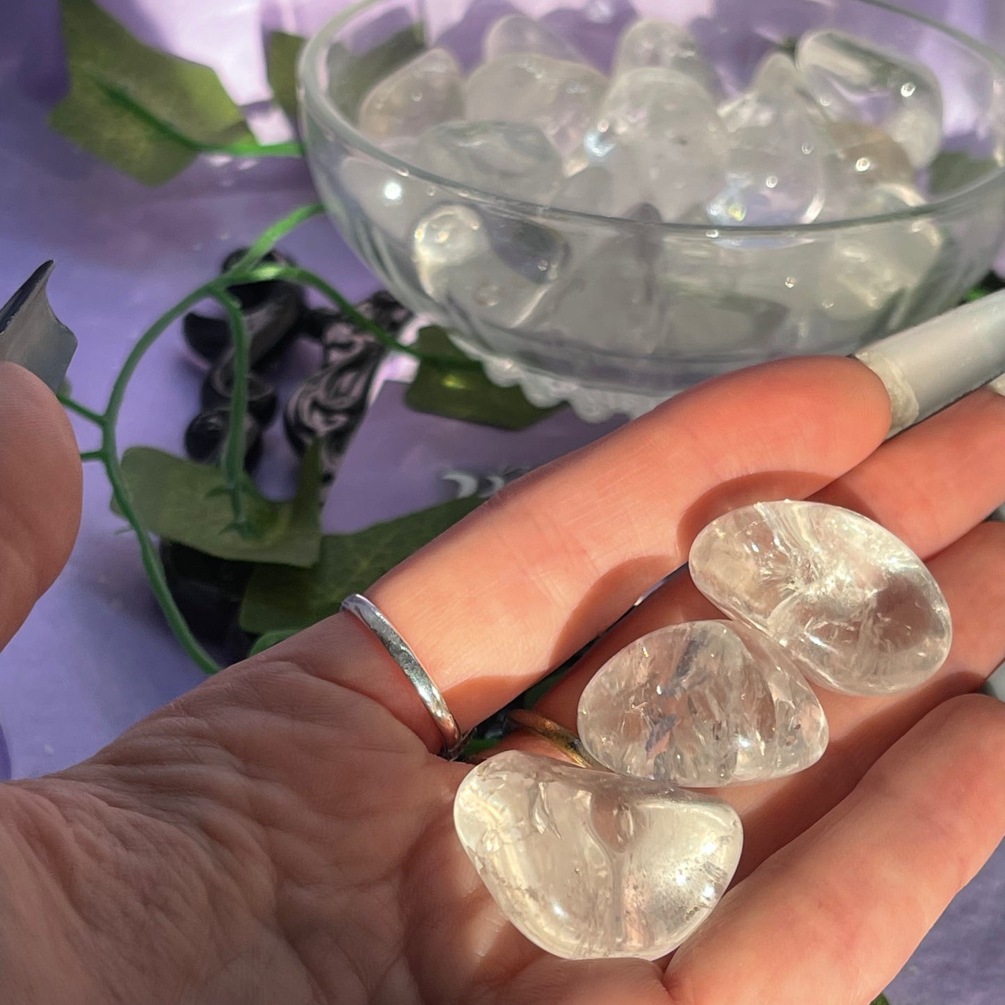 clear quartz tumble