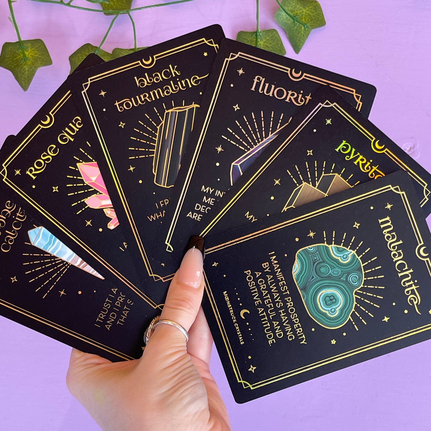 moonstruck crystals crystal affirmation deck