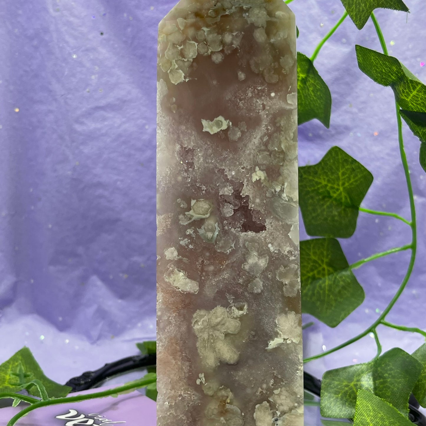 flower agate X amethyst X pink amethyst tower 700+g