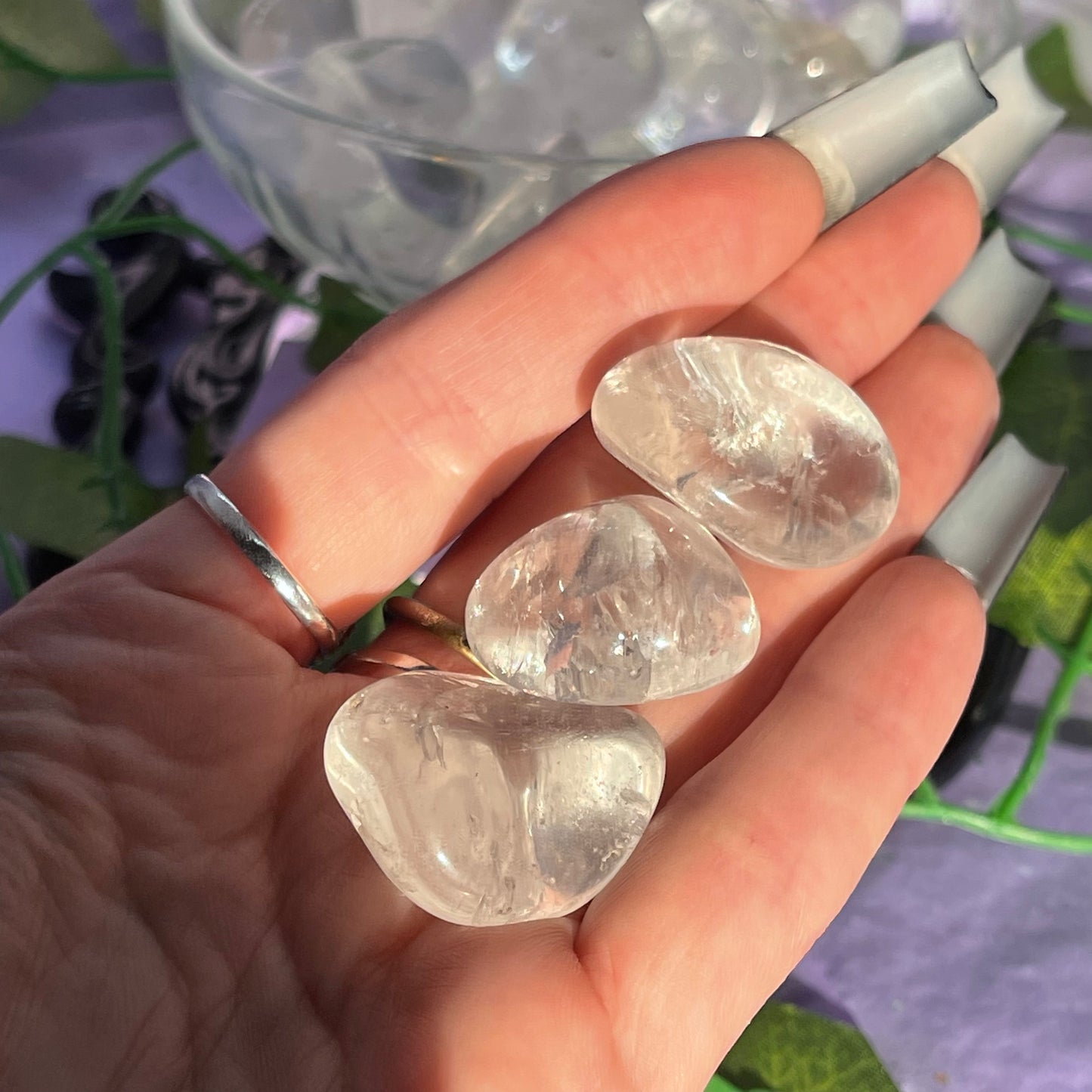 clear quartz tumble