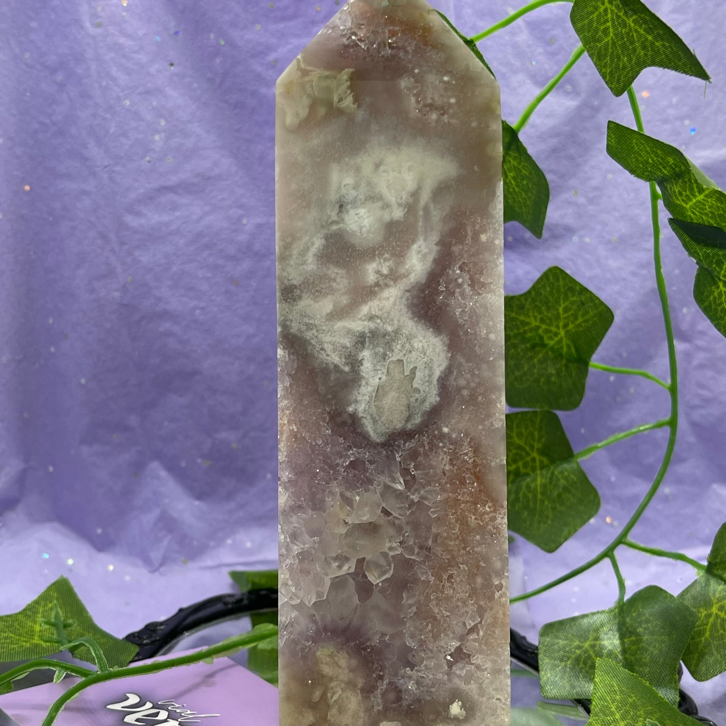 flower agate X amethyst X pink amethyst tower 700+g