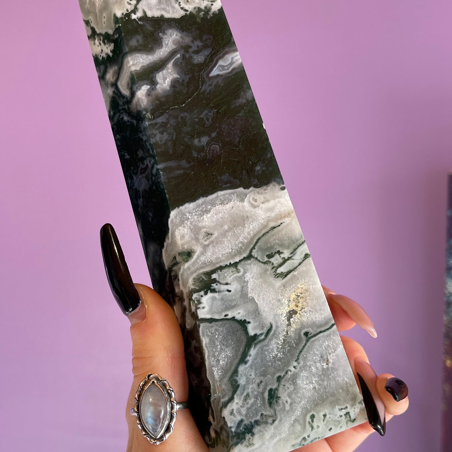 moss agate tower 1.16kg