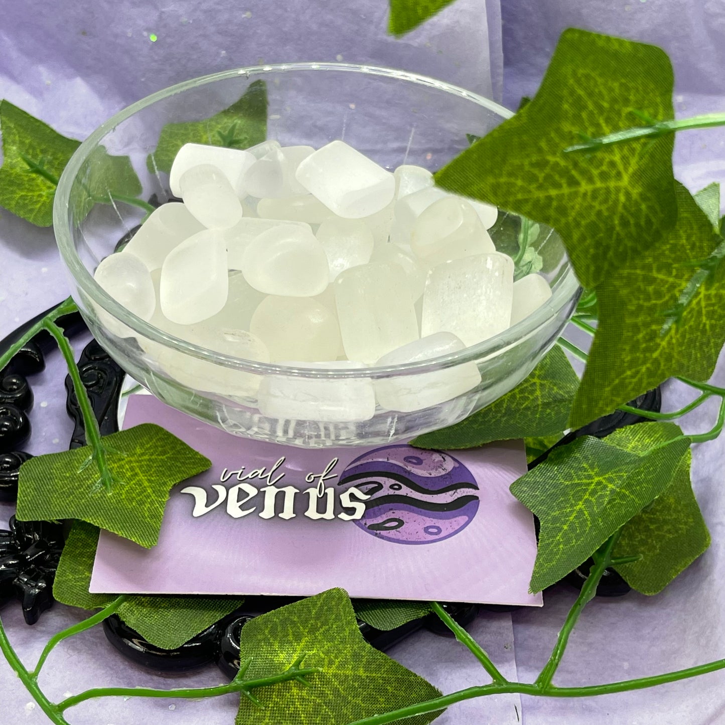 satin spar selenite tumble mini