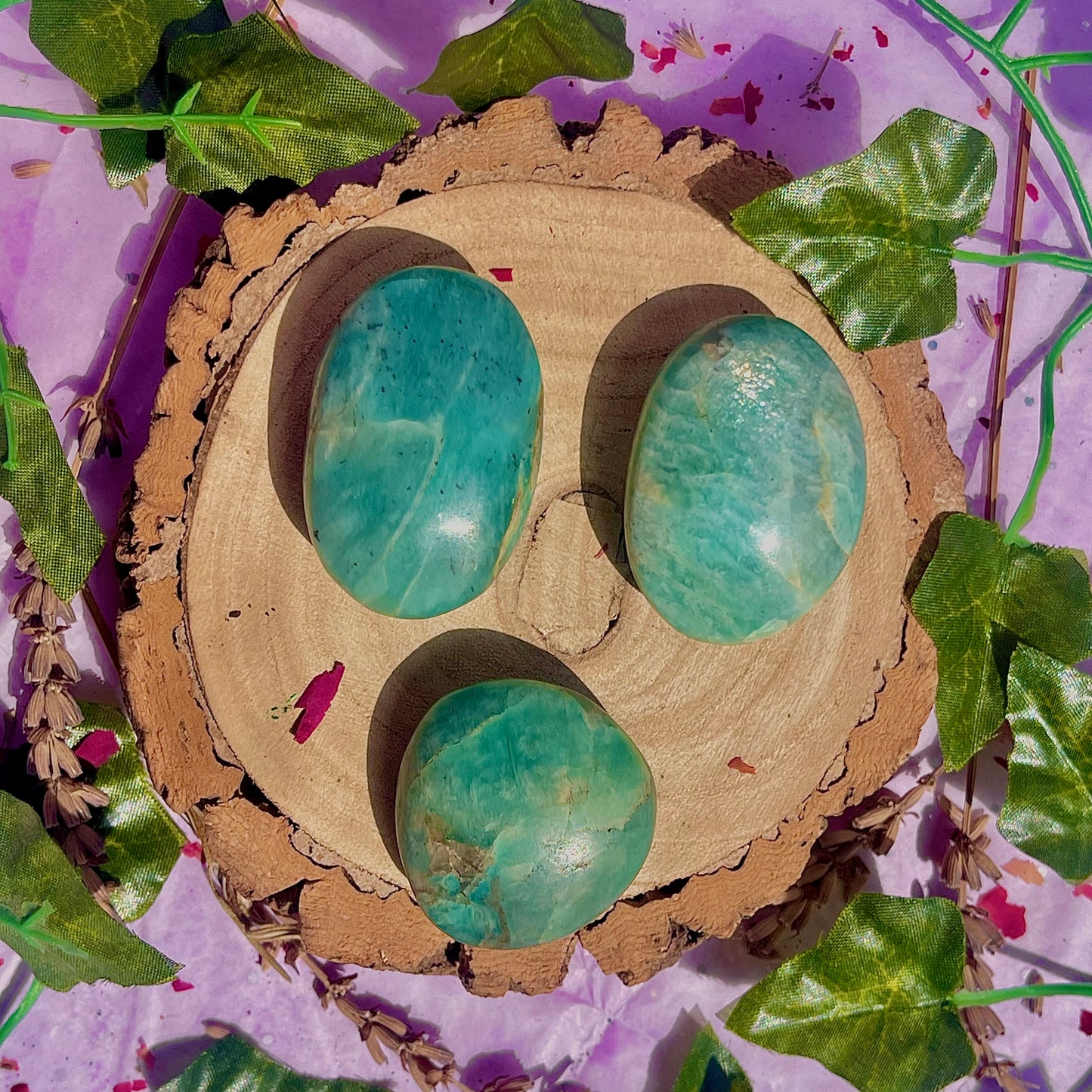 amazonite palm stones ~ intuitively chosen
