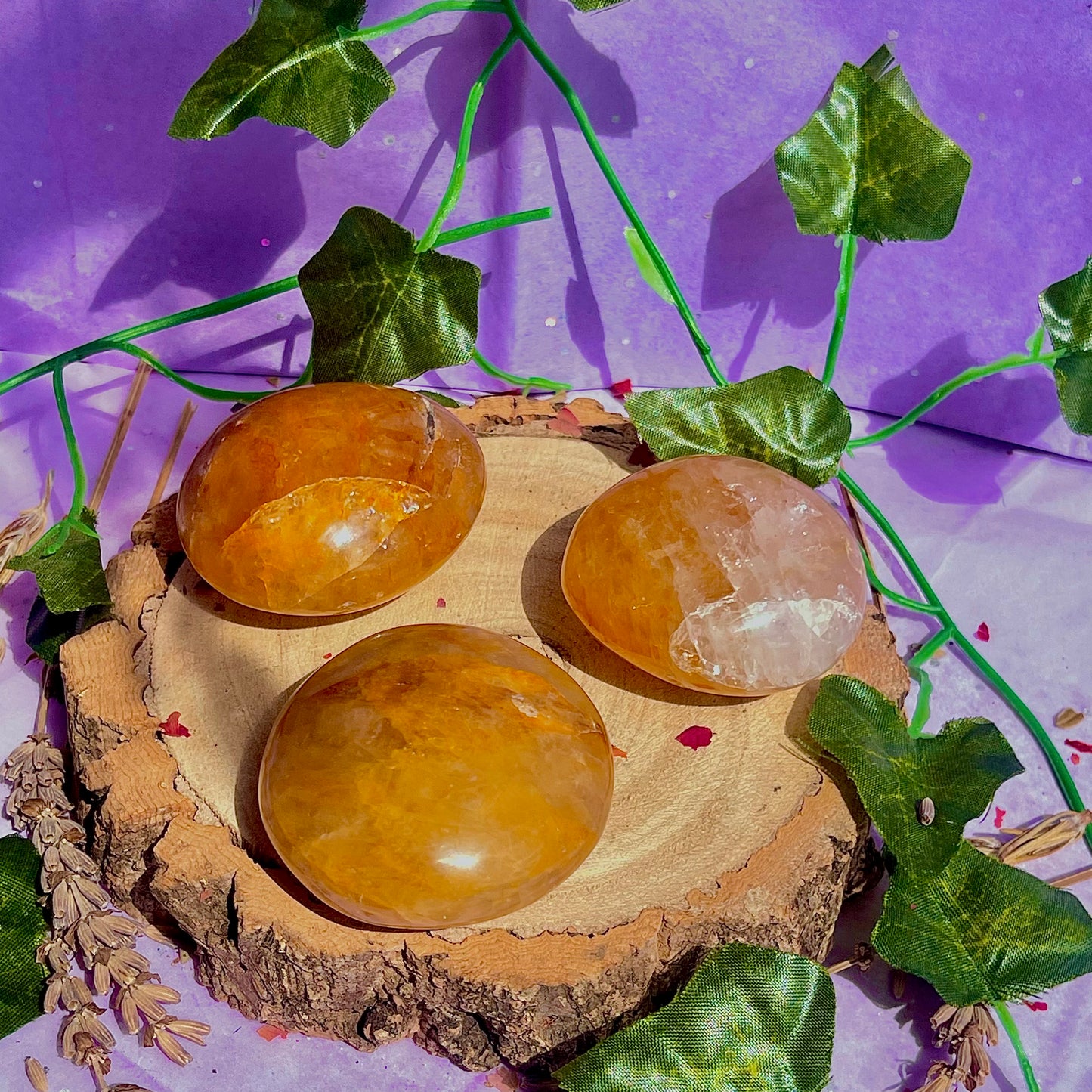 golden healer palm stones ~ intuitively chosen