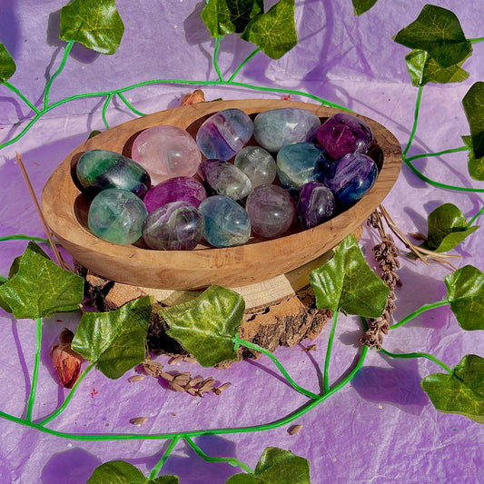 rainbow fluorite tumbles