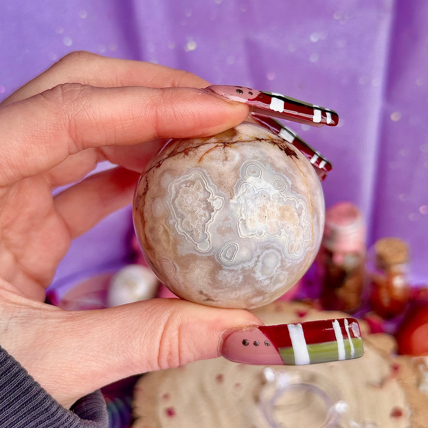 flower agate sphere B