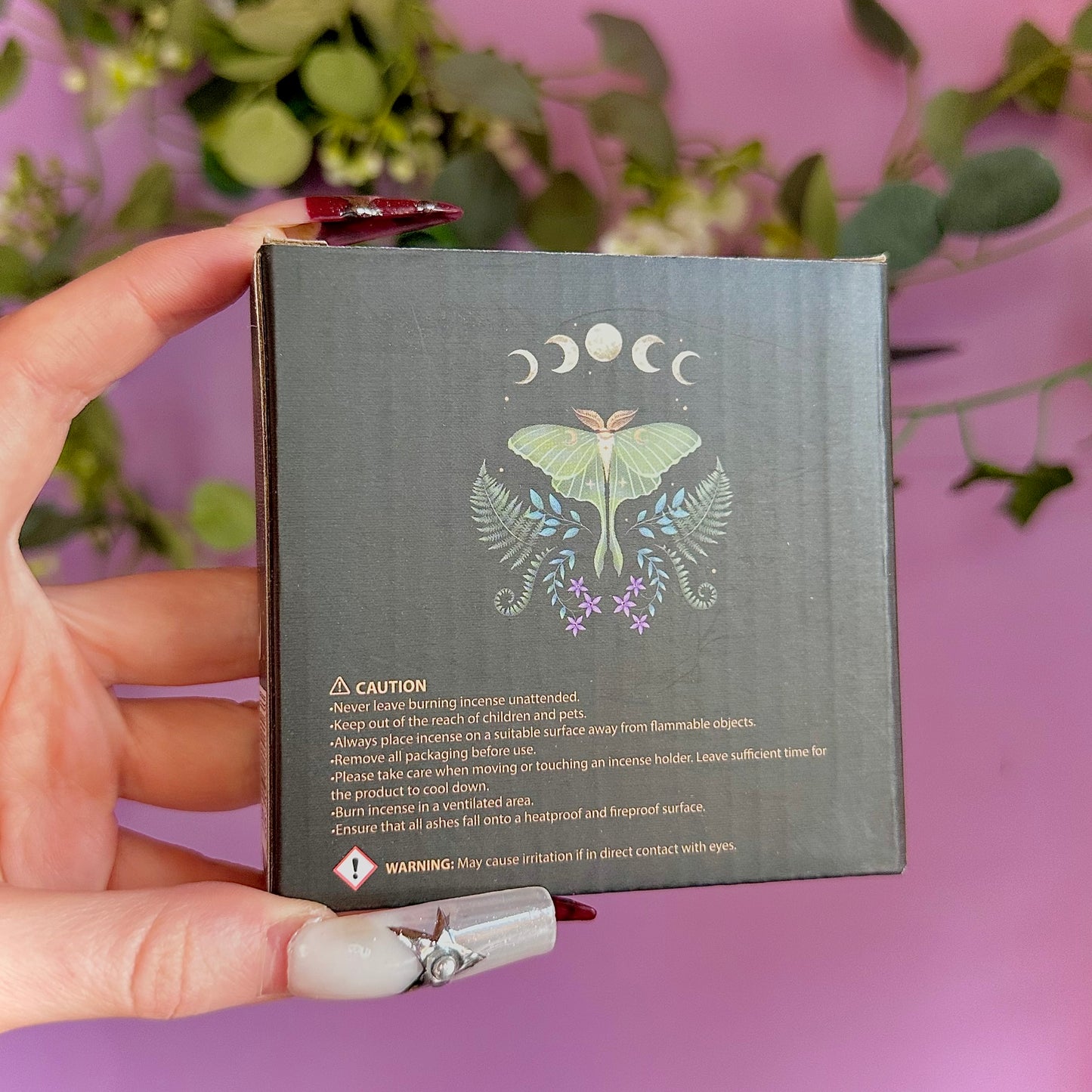 luna moth ceramic incense holder