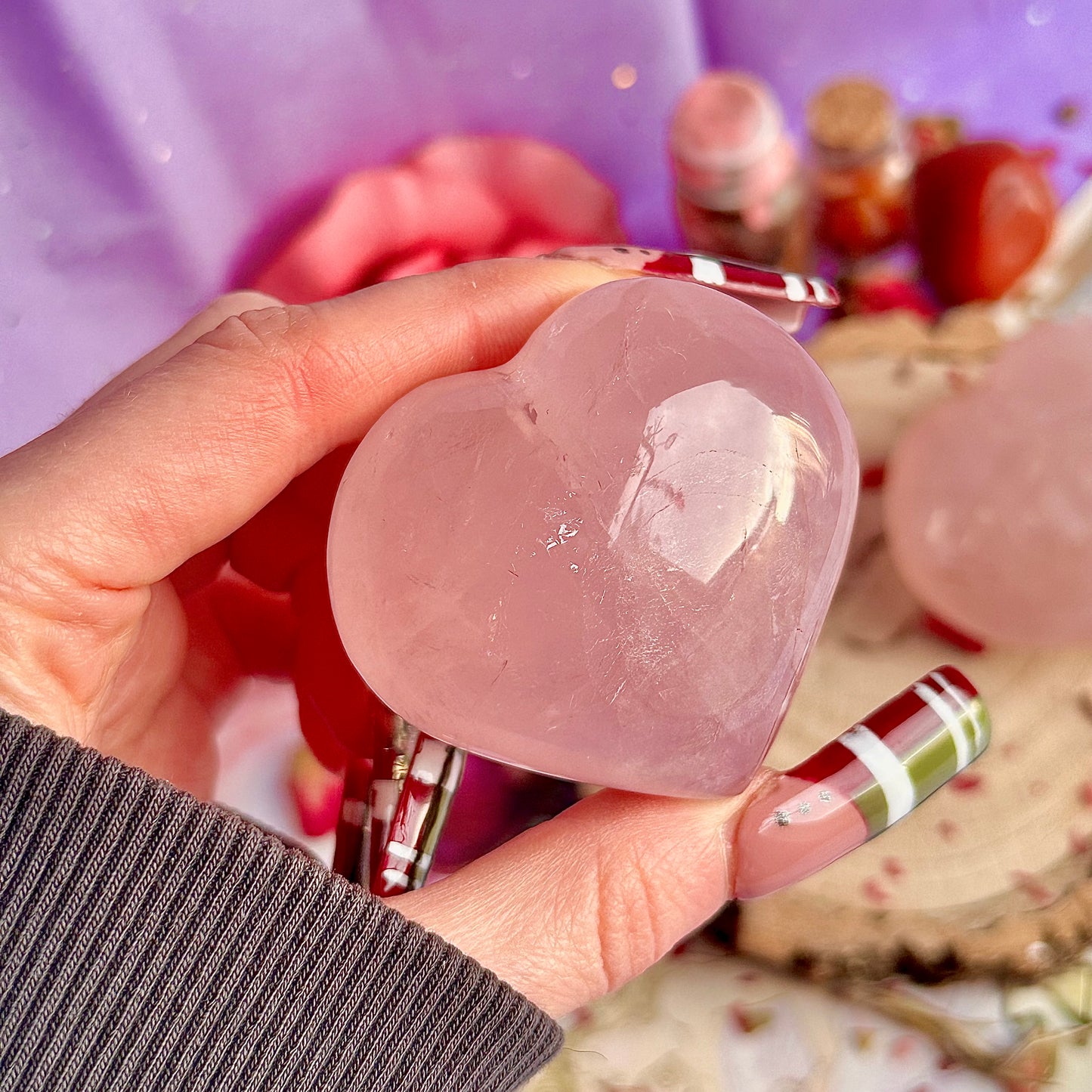 Cœurs en quartz rose starlight asterism ~ choisissez le vôtre