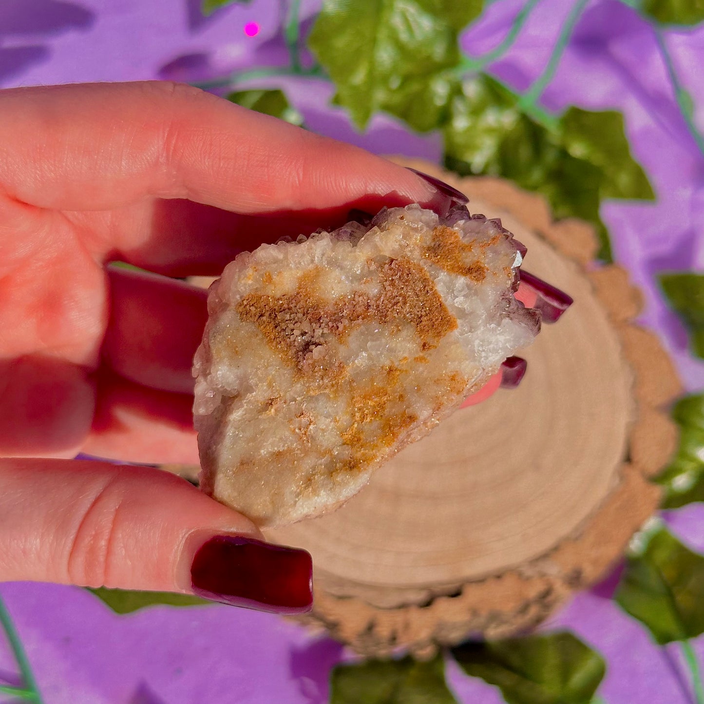 red hematoid quartz cluster