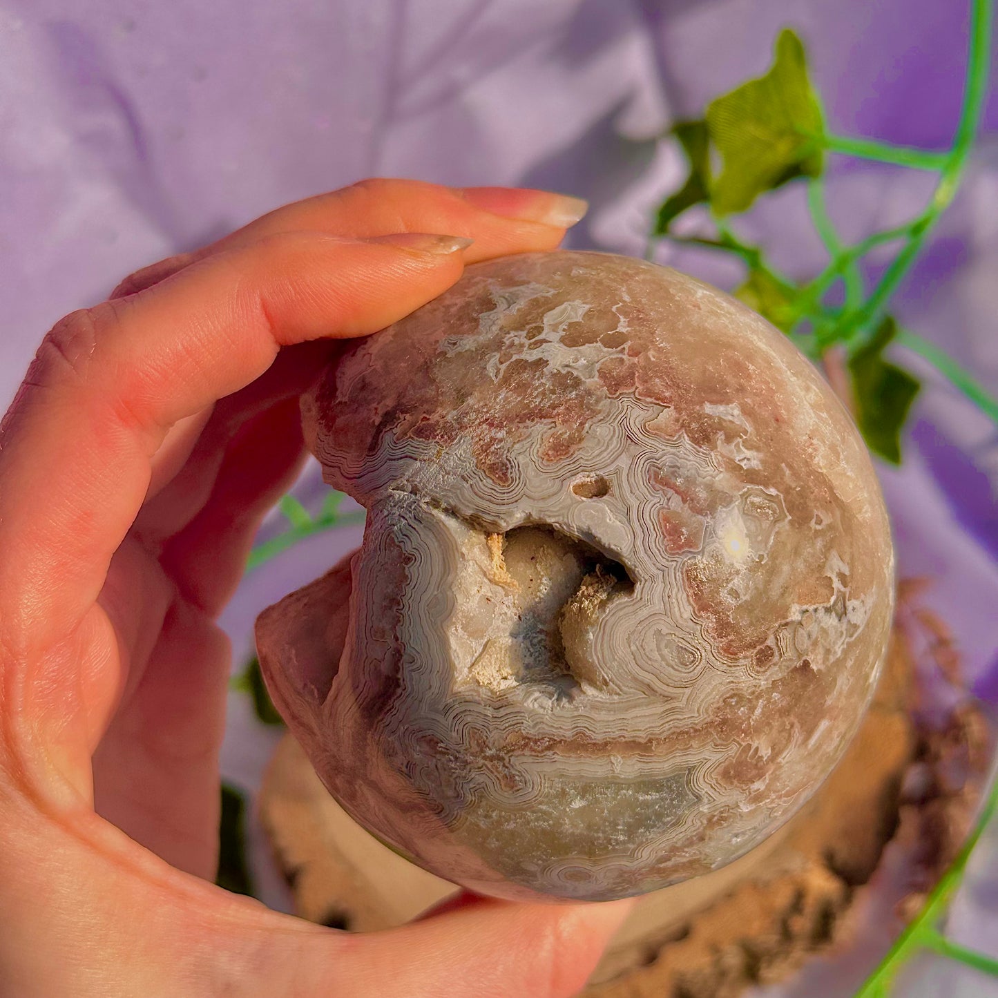 druzy crazy lace agate sphere ~ 546g