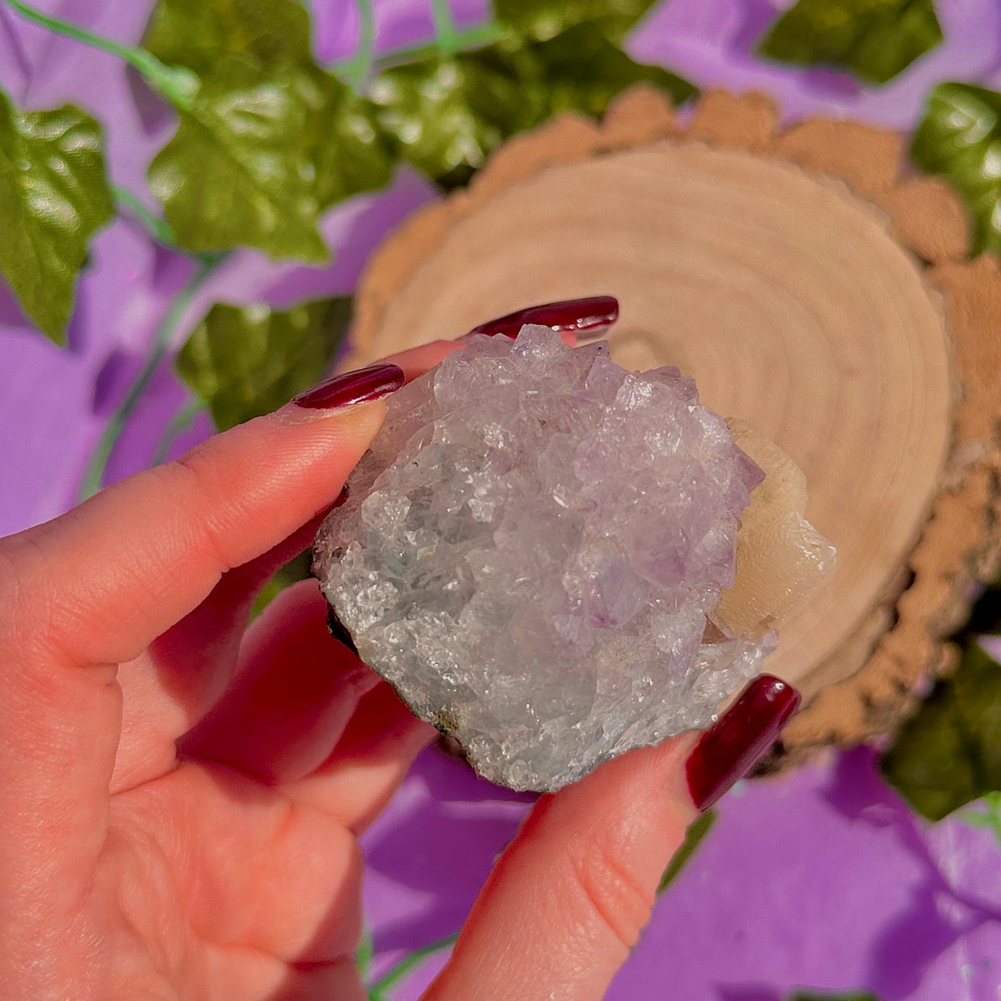 améthyste avec agrégat de calcite UV