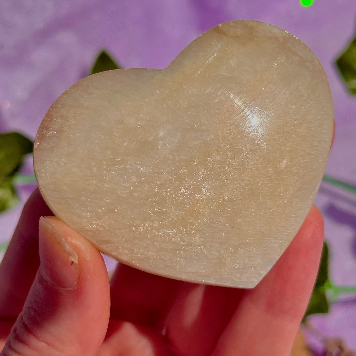 belomorite sunstone & moonstone heart carvings ~ intuitively chosen