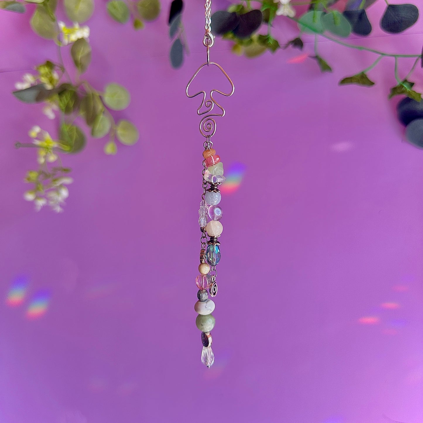 spiral fungi car charm