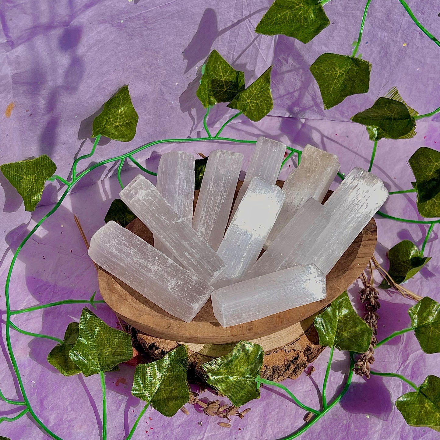 satin spar selenite small wands (raw/rough)