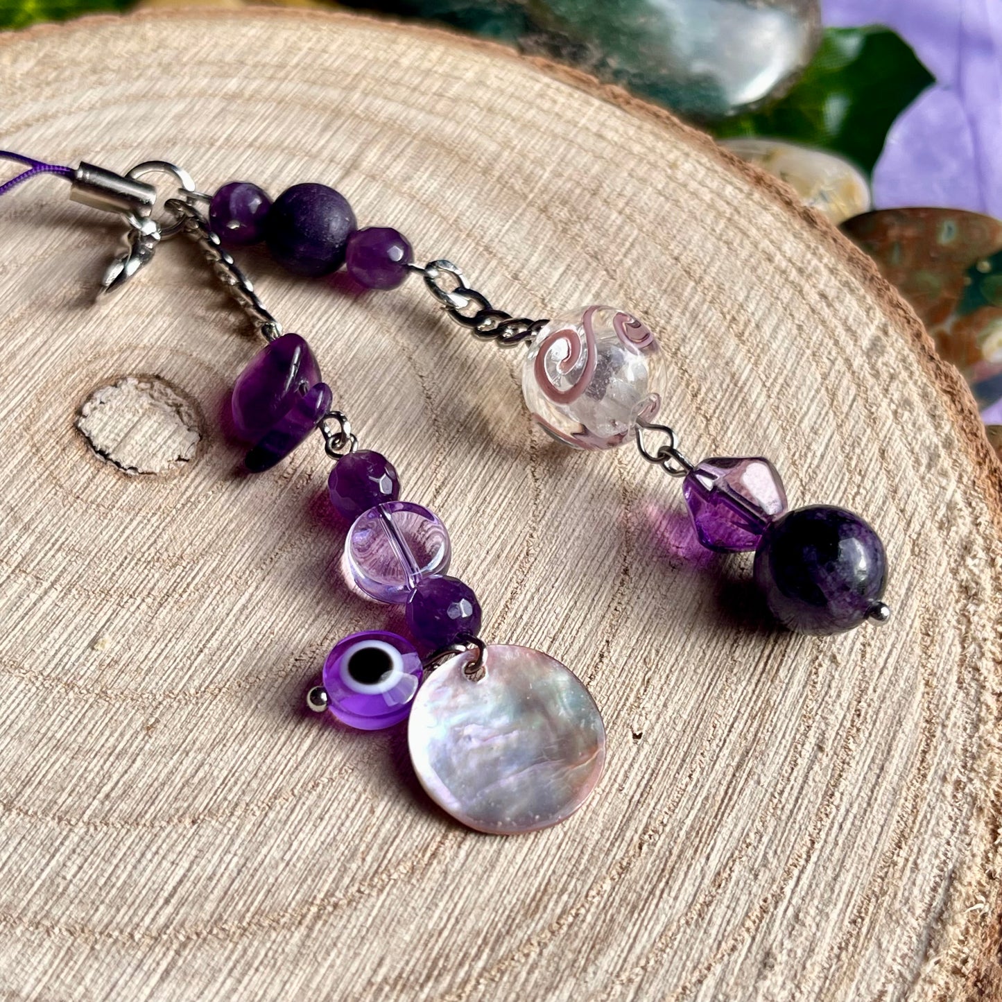 purple phone charm