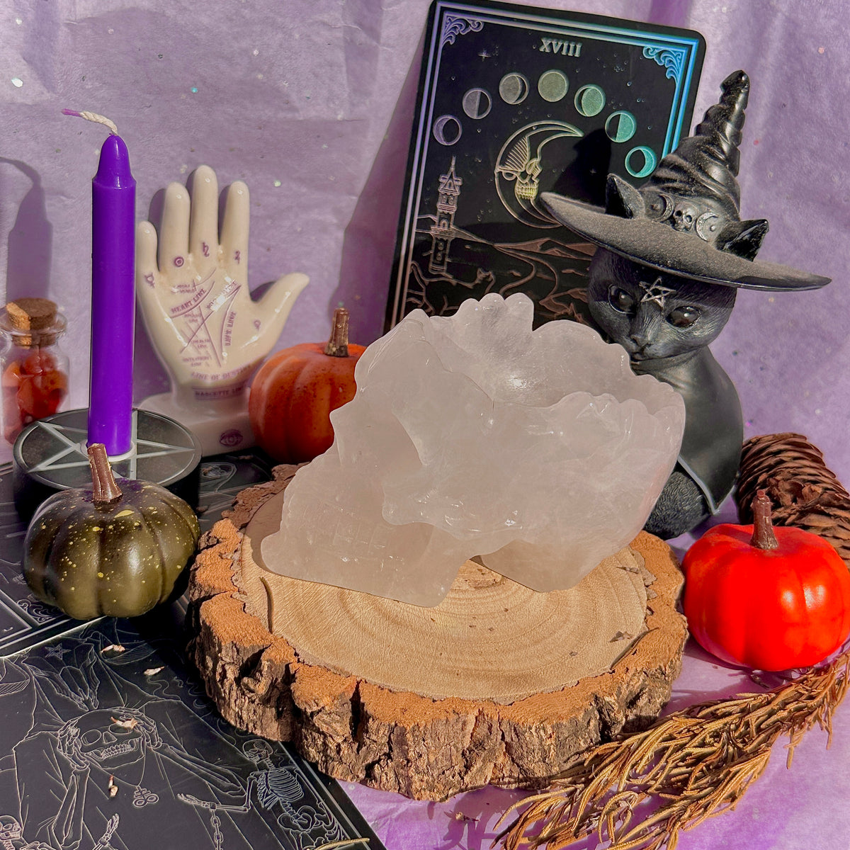 quartz skull bowl carving