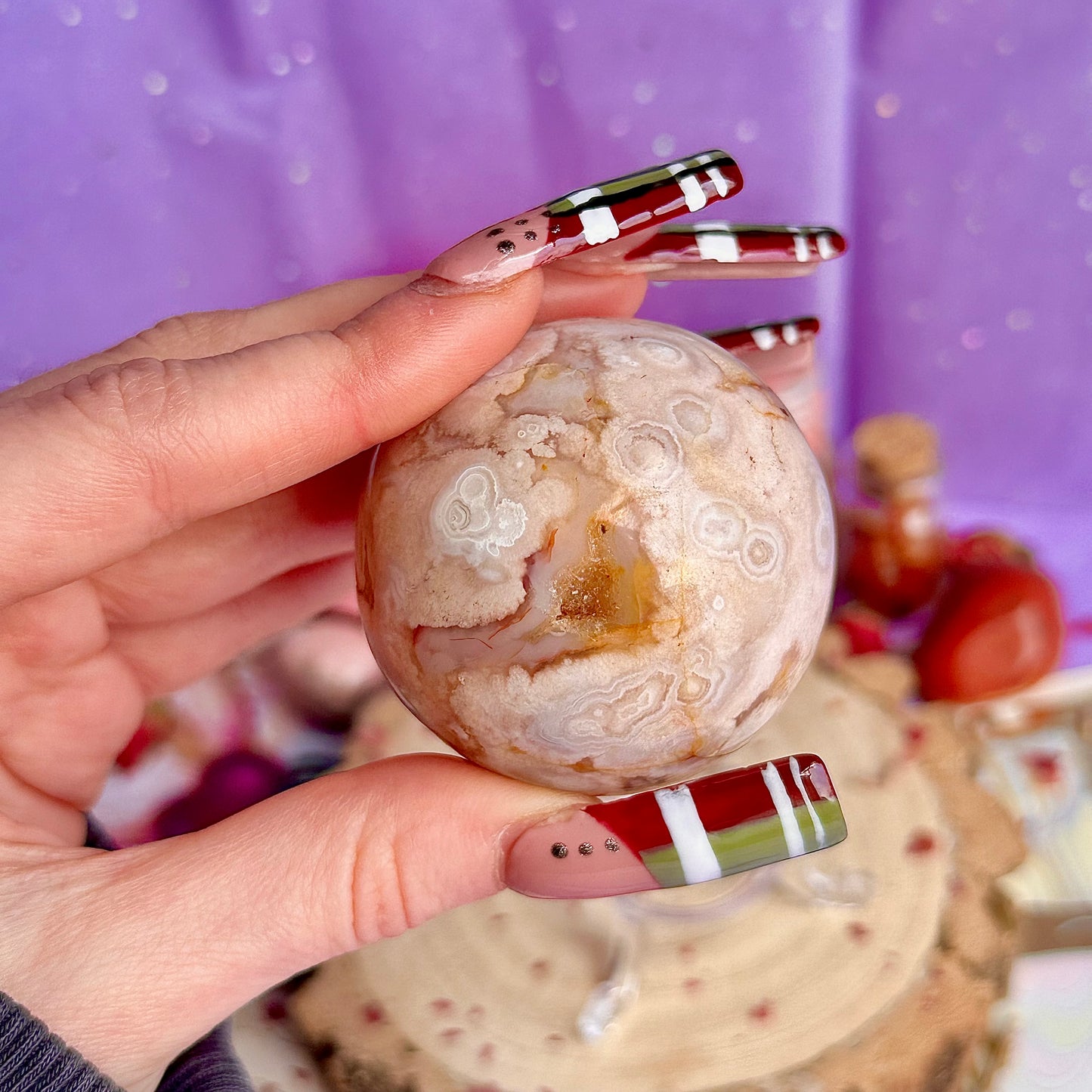 flower agate sphere B