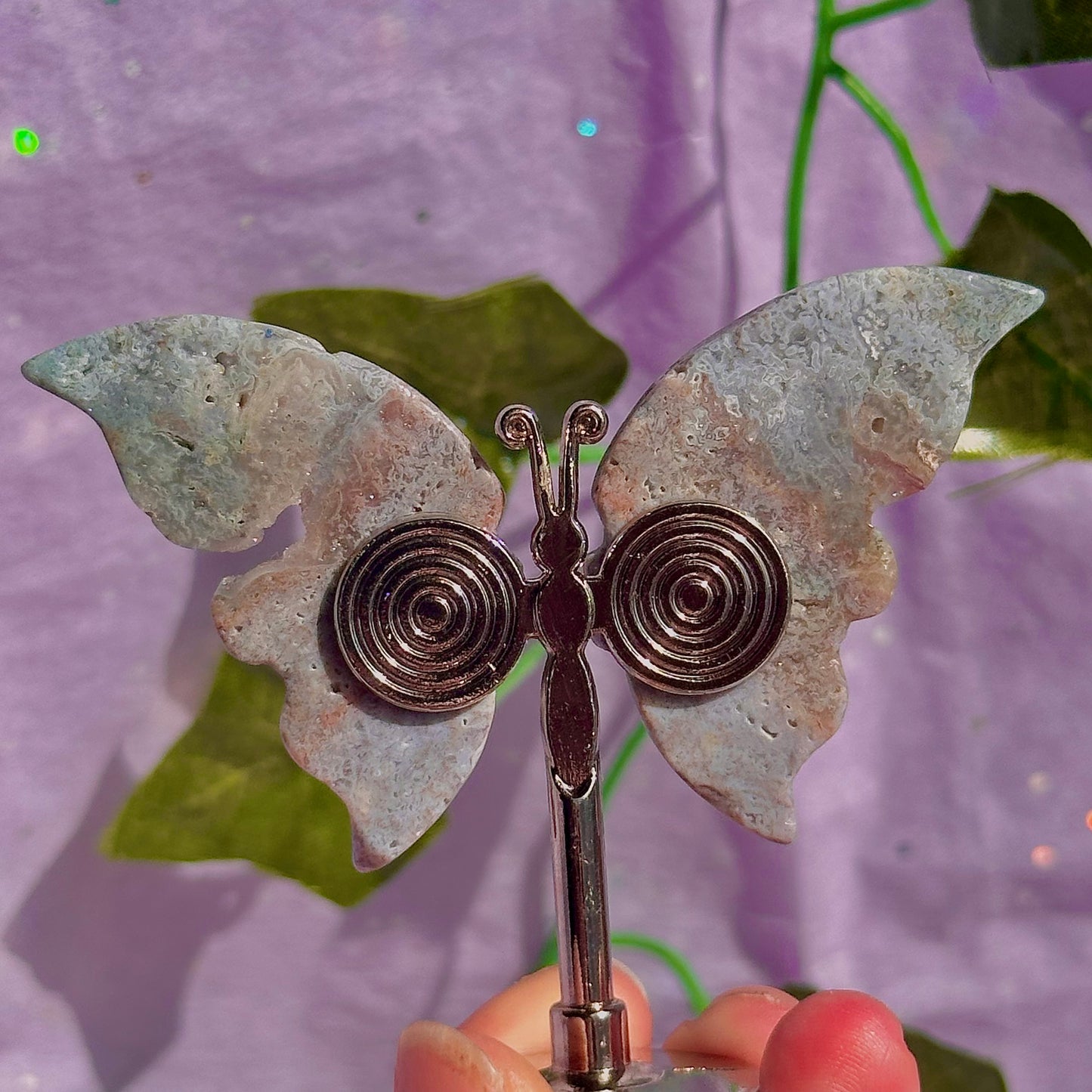 sea jasper butterflies on stand & dragon fly carving ~ choose your own