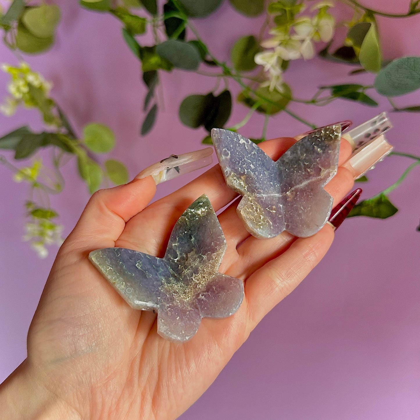 grape agate butterfly carving ~ intuitively chosen