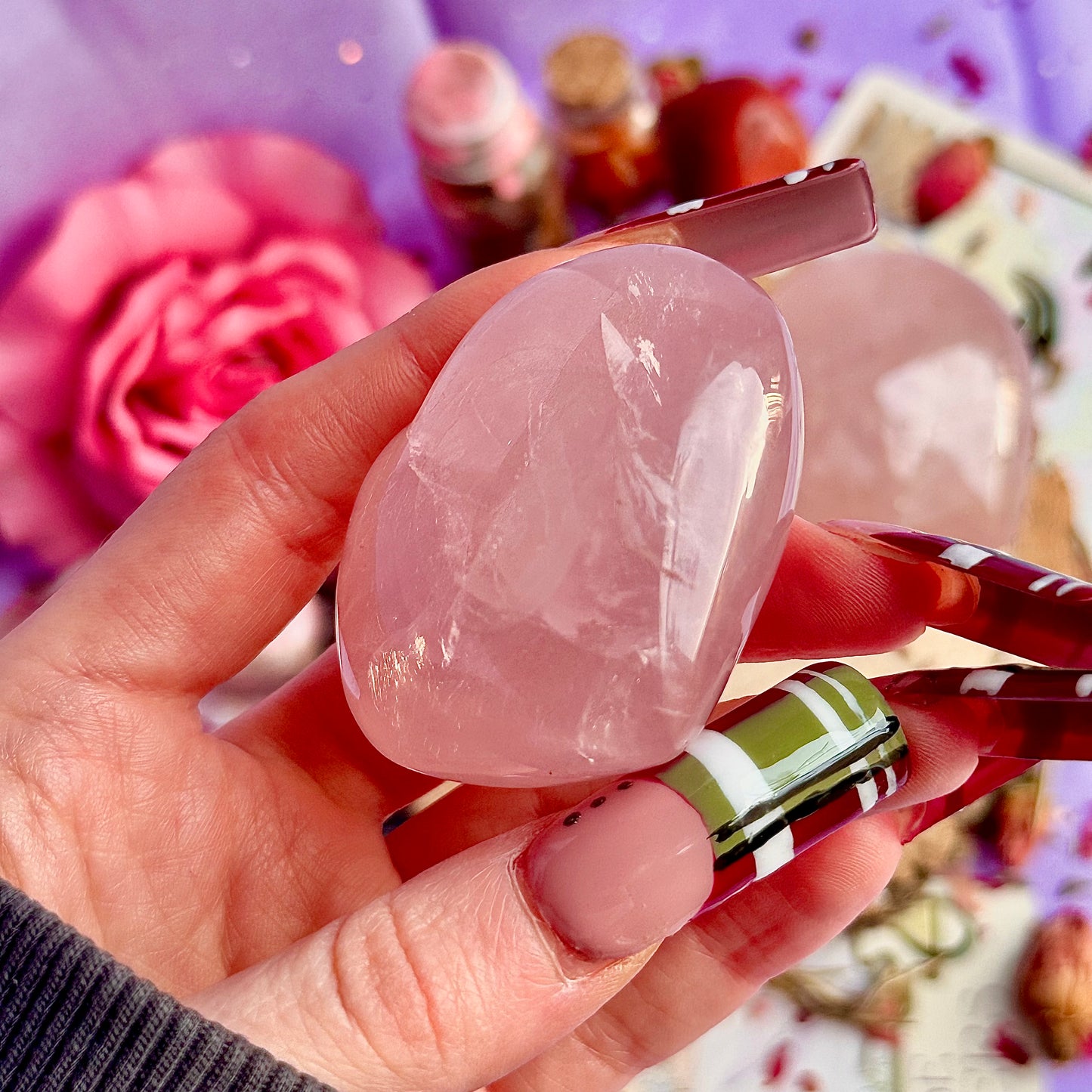Cœurs en quartz rose starlight asterism ~ choisissez le vôtre