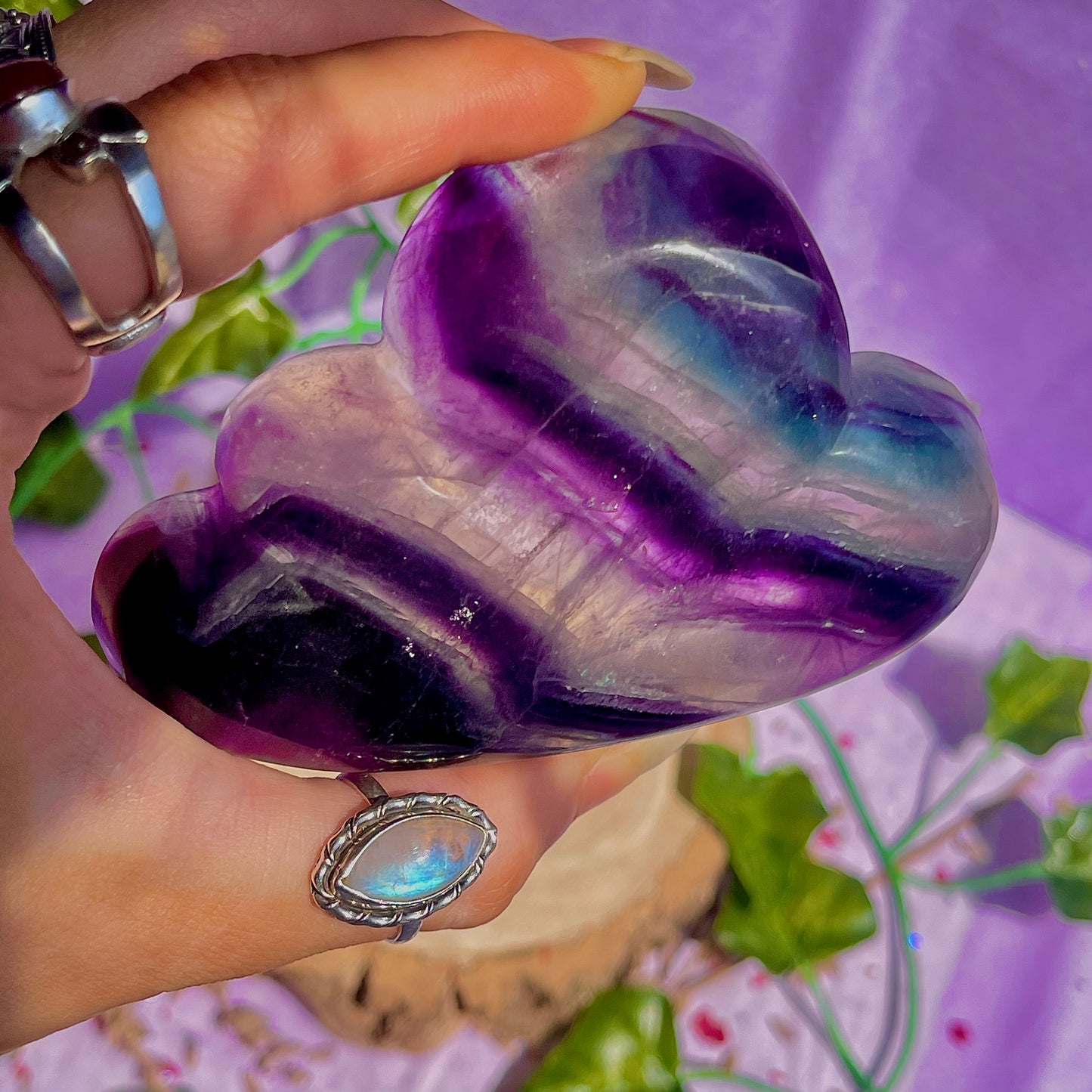 rainbow fluorite cloud bowl C