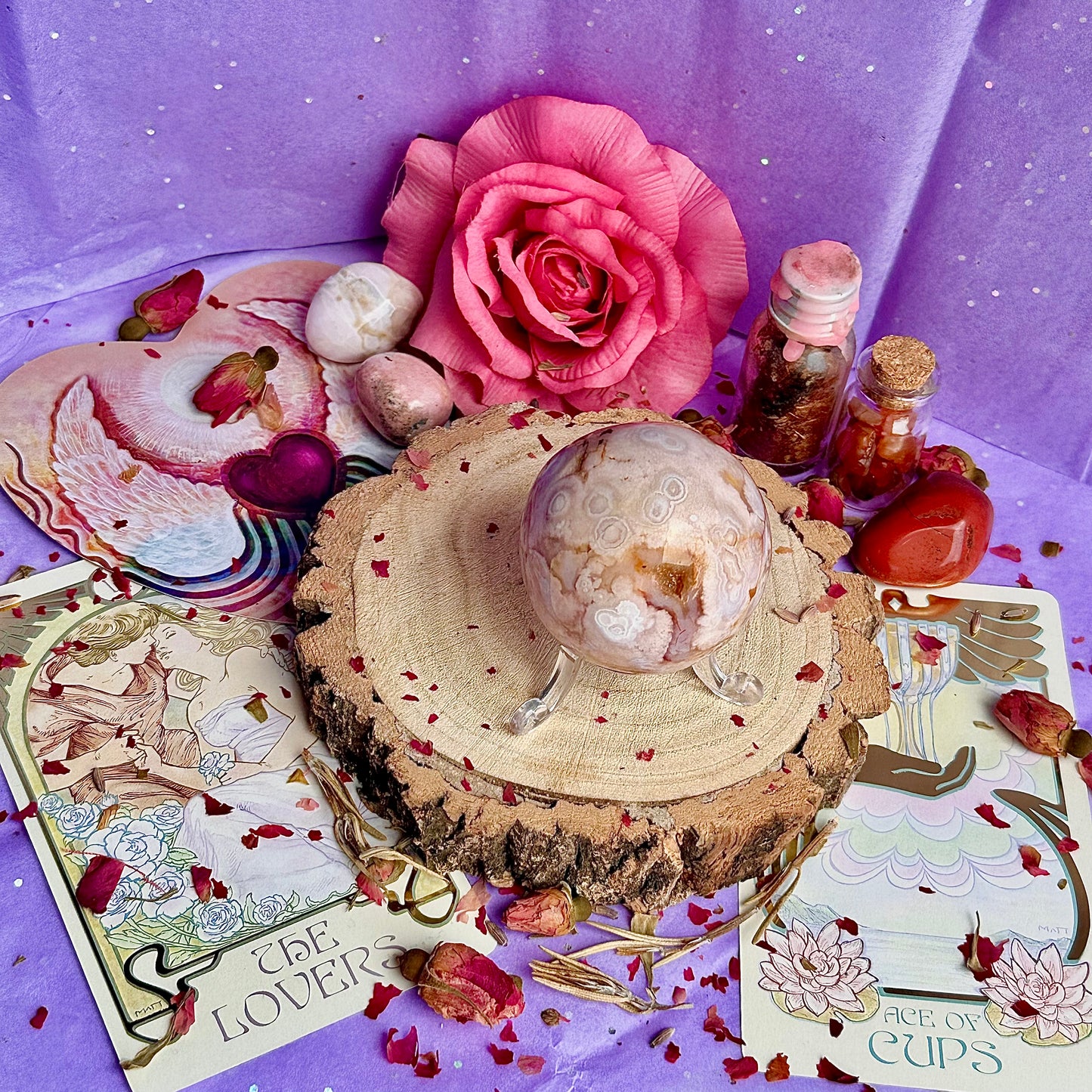 flower agate sphere B