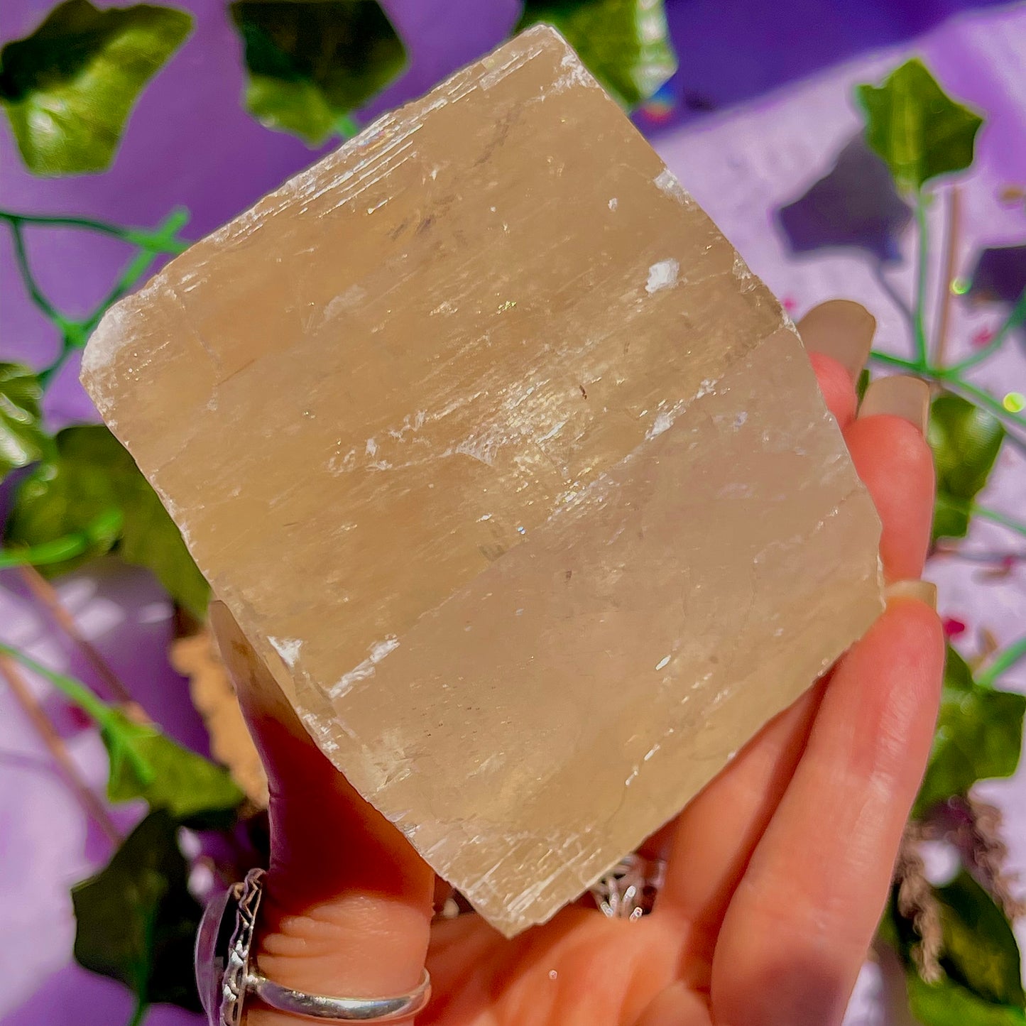optical golden calcite natural rhododendron ~ xlarge