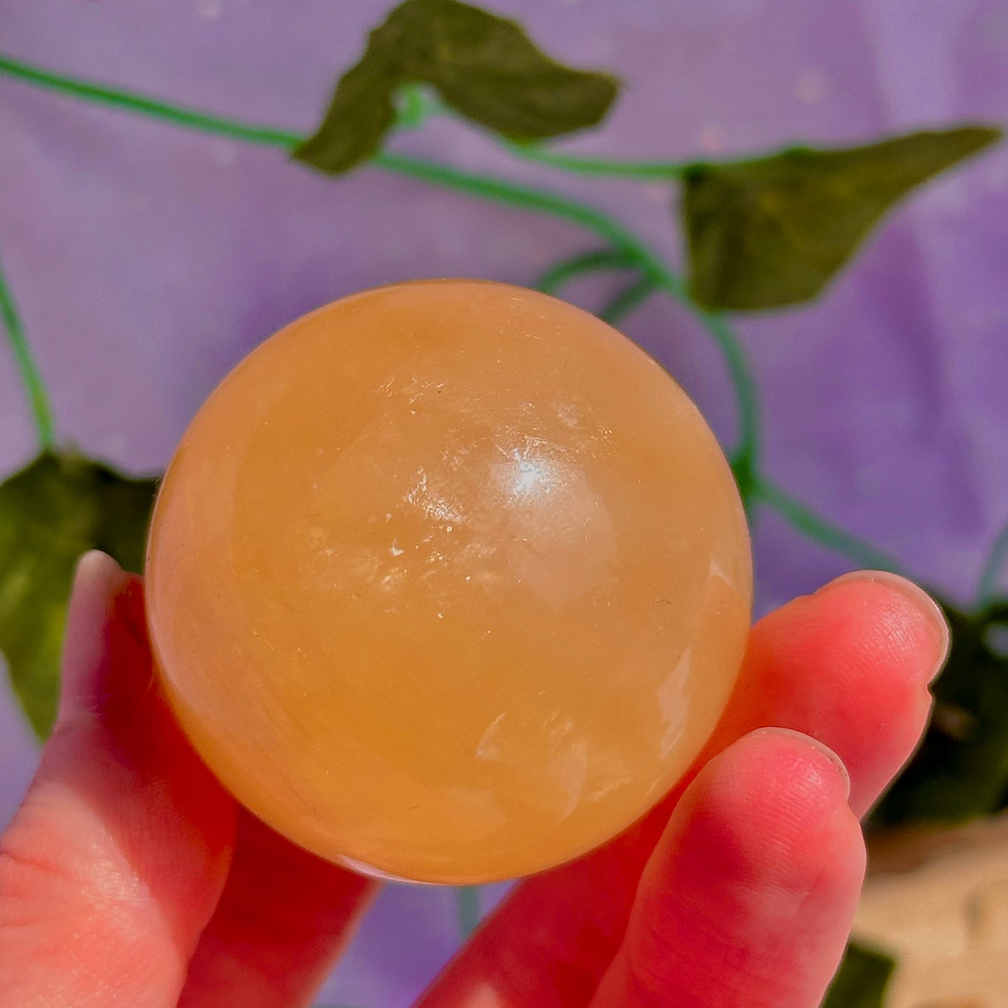 honey calcite sphere
