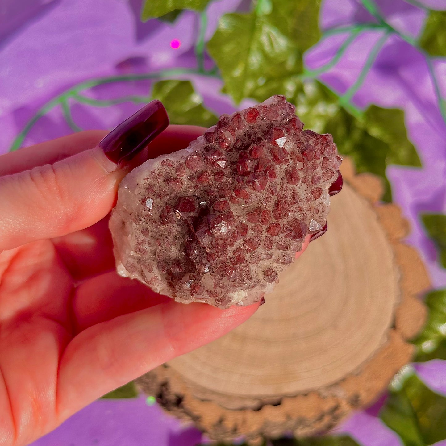 red hematoid quartz cluster