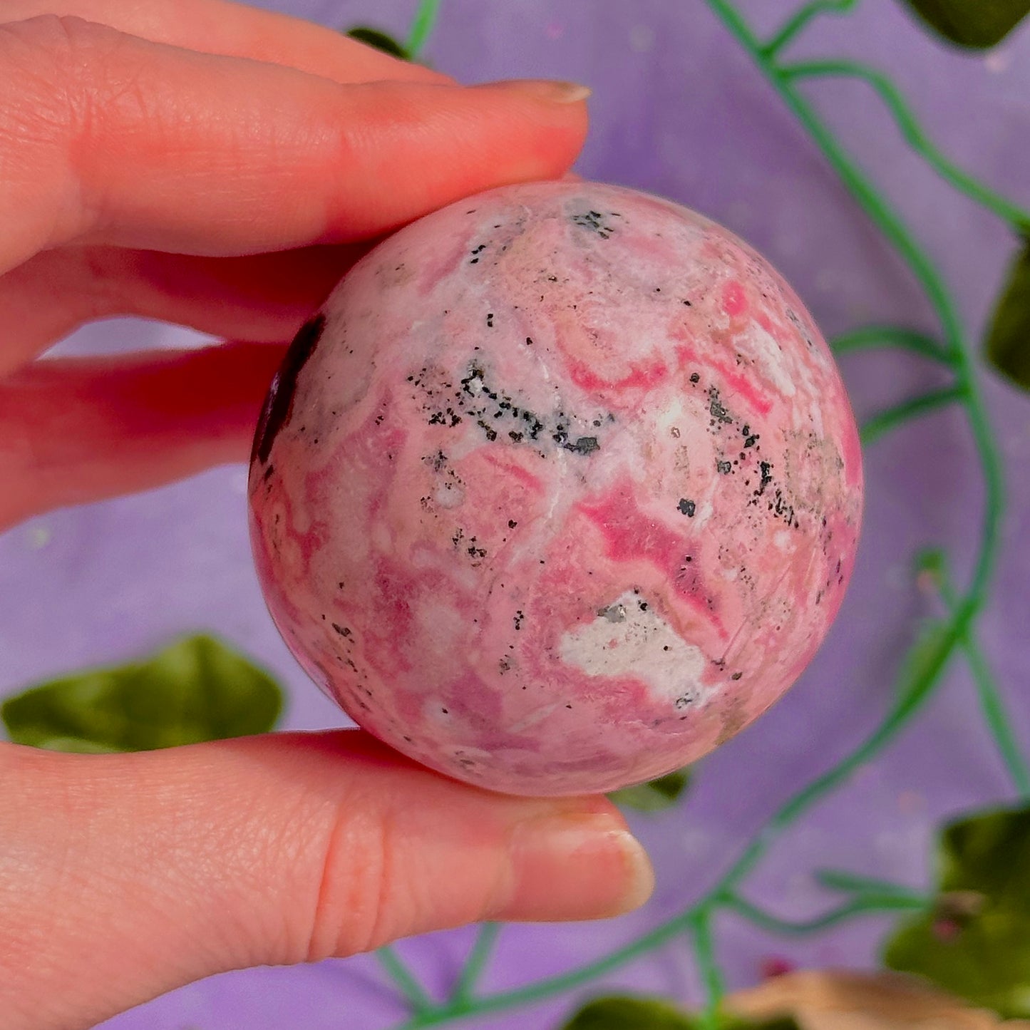 peruvian rhodonite sphere