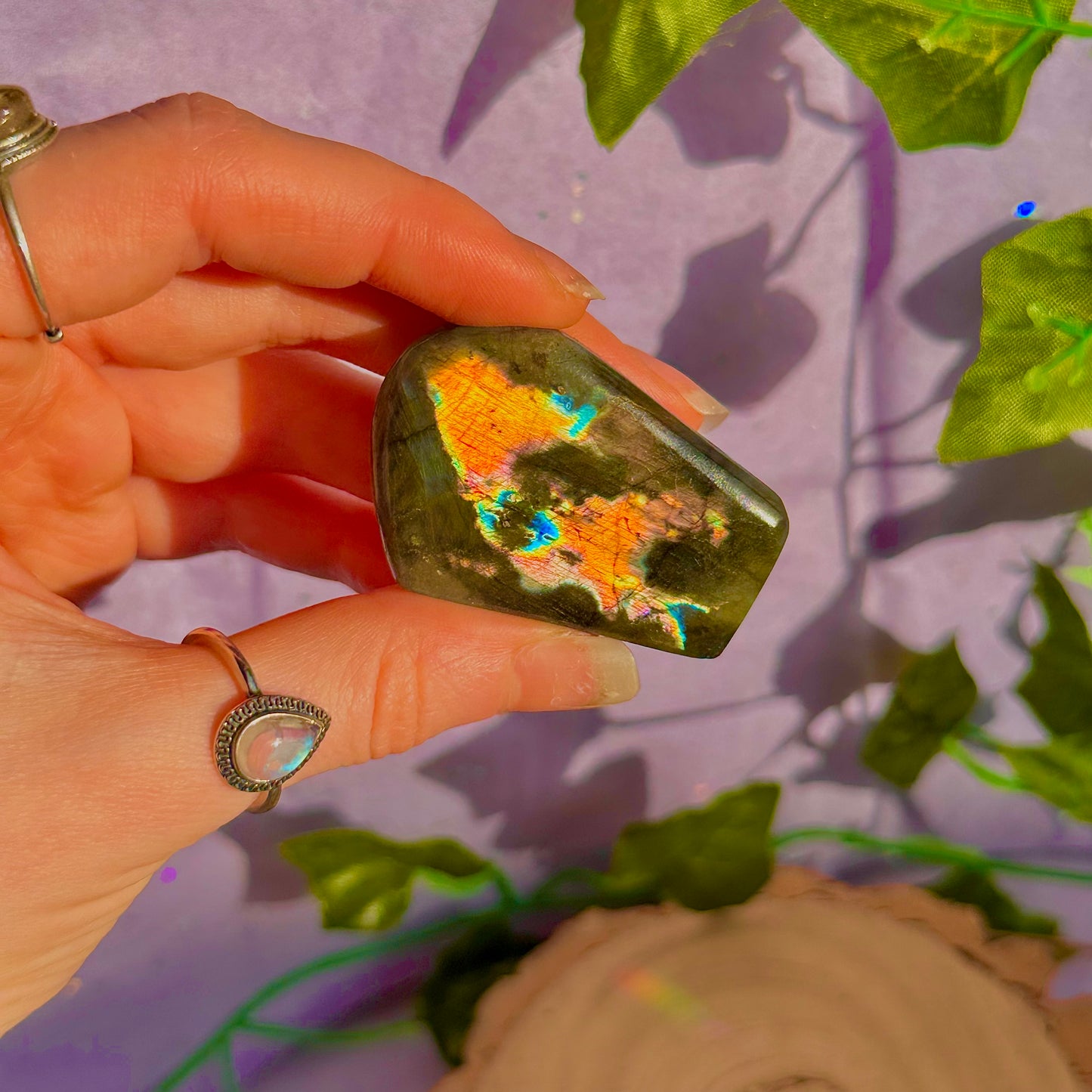 labradorite oil spill flash mini freeform ~ intuitively chosen