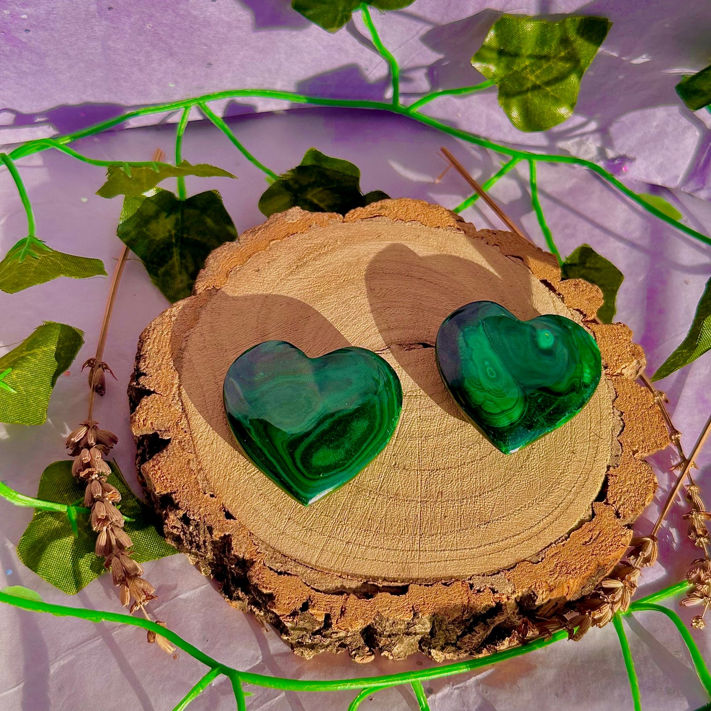 malachite heart carvings ~ intuitively chosen