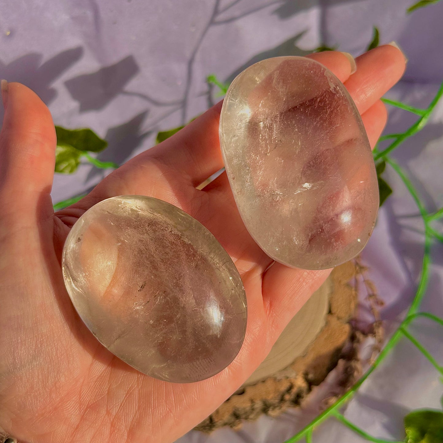 clear quartz palm stone ~ intuitively chosen