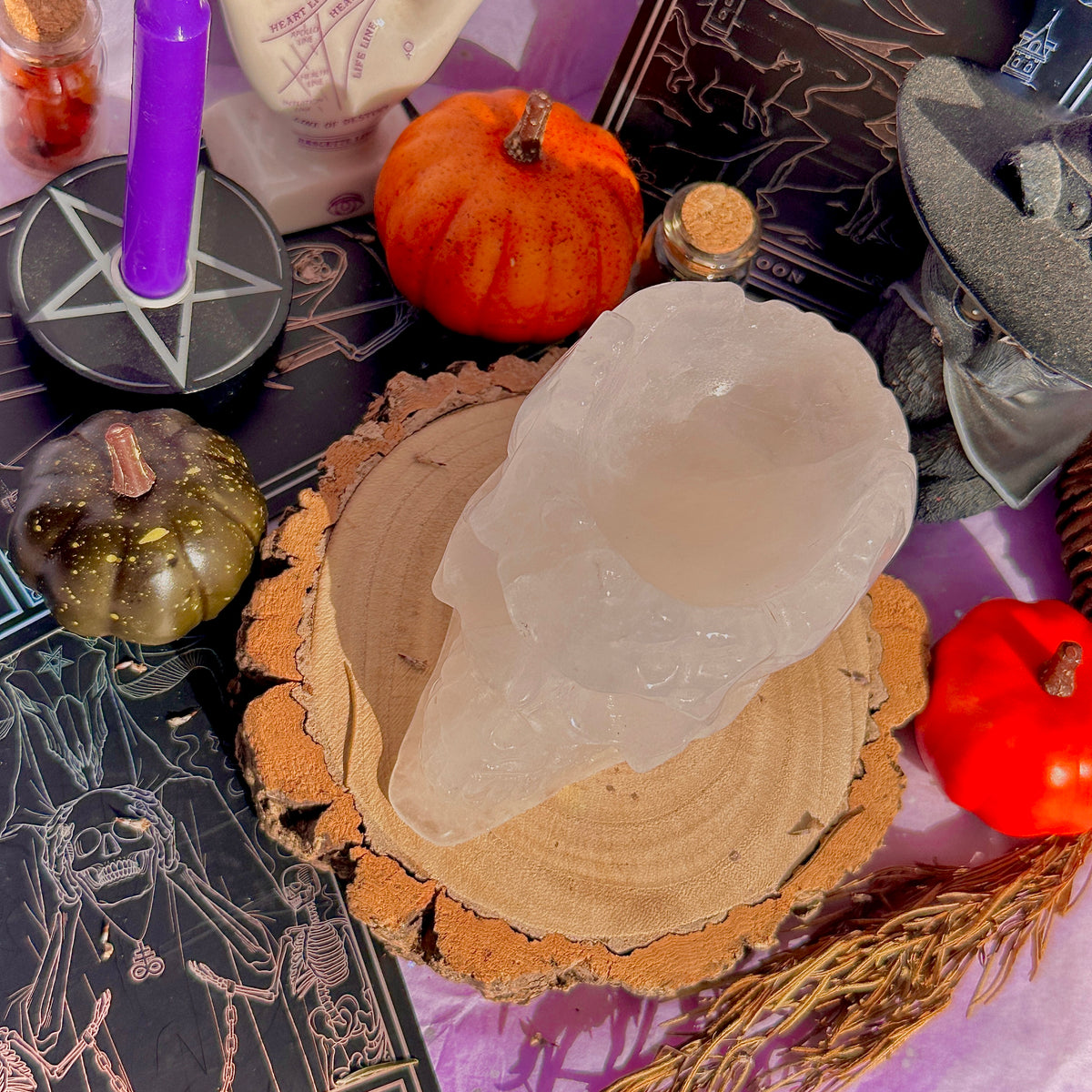 quartz skull bowl carving