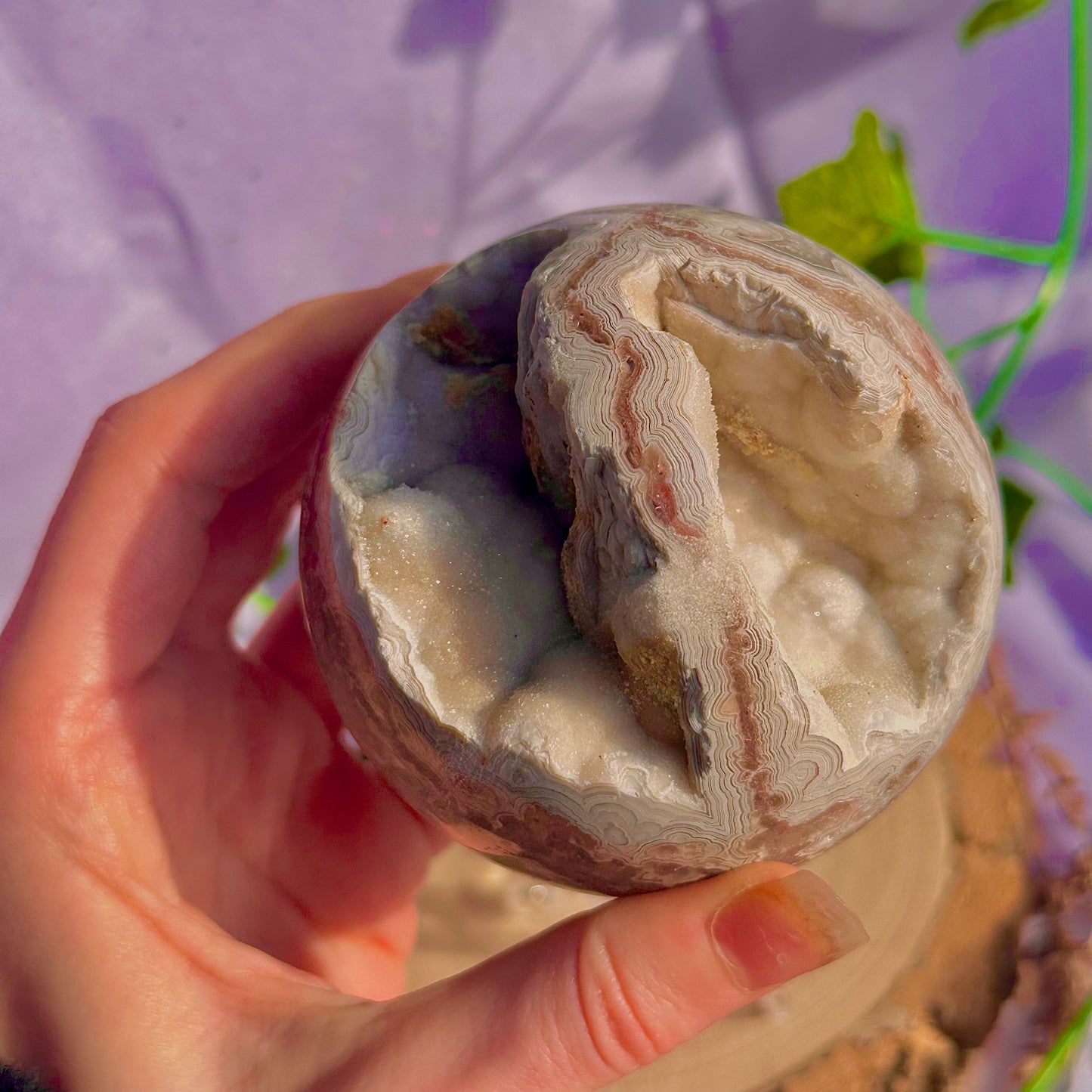 druzy crazy lace agate sphere ~ 546g