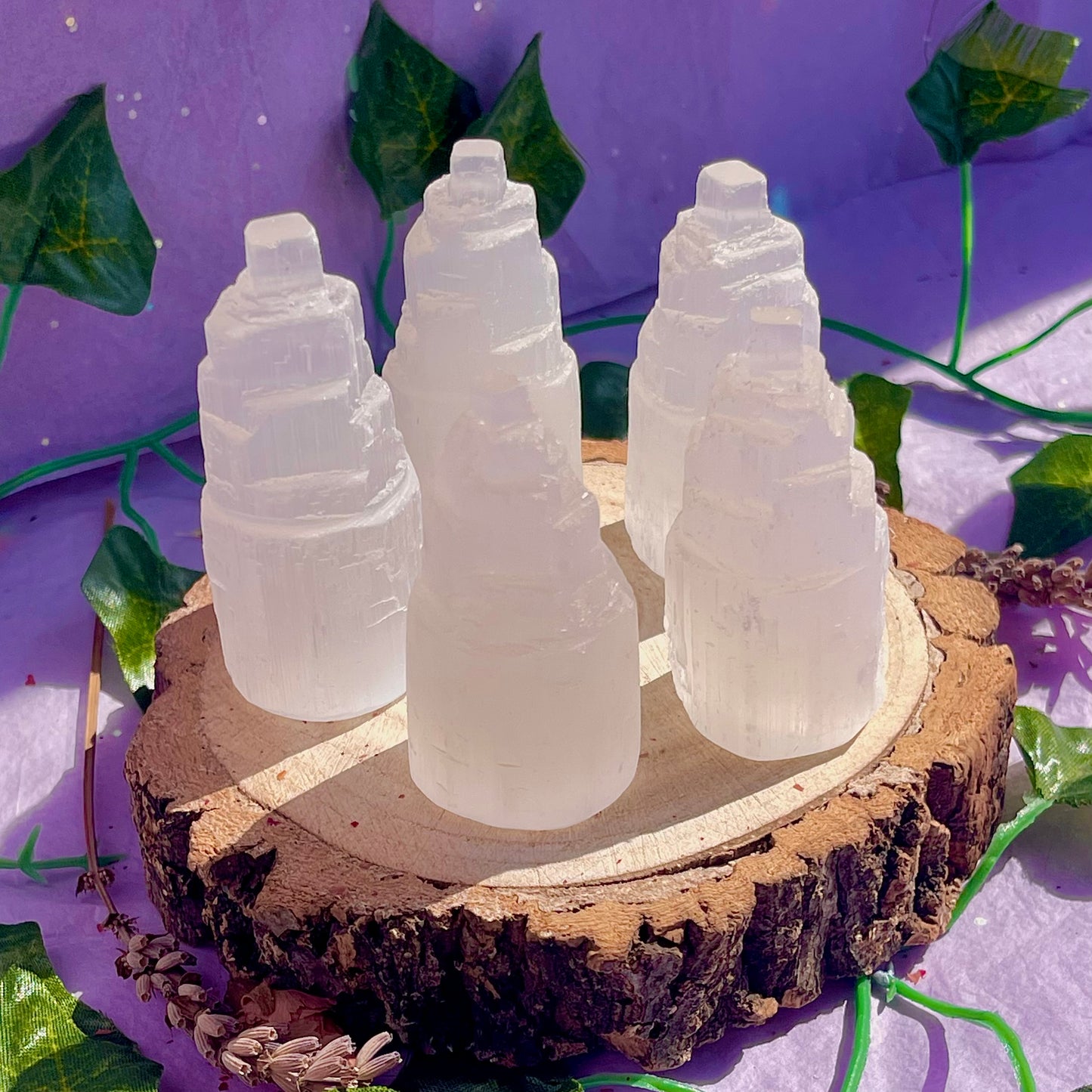 satin spar selenite tower mini