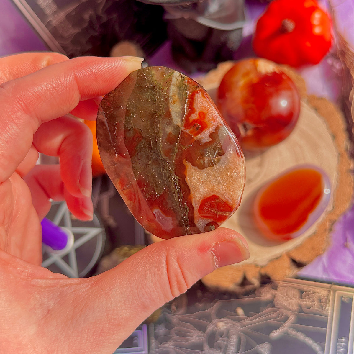 mixed carnelian palm stones ~ choose your own
