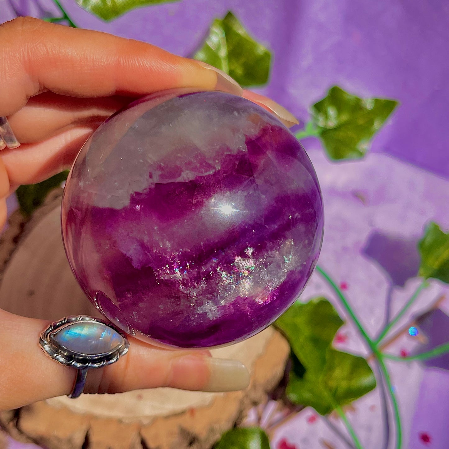 rainbow fluorite sphere A