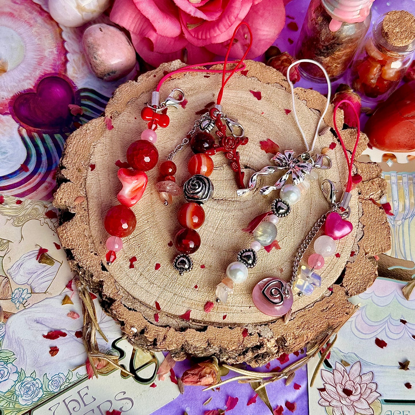 vintage love letter phone charms