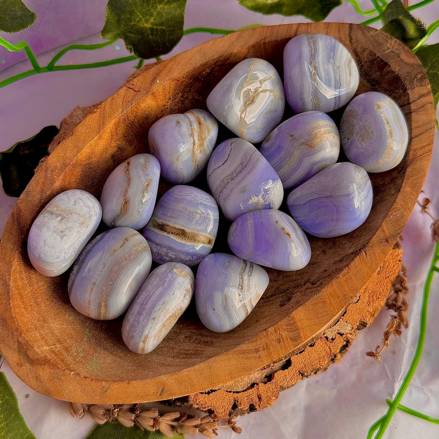 rare blue lace agate tumble