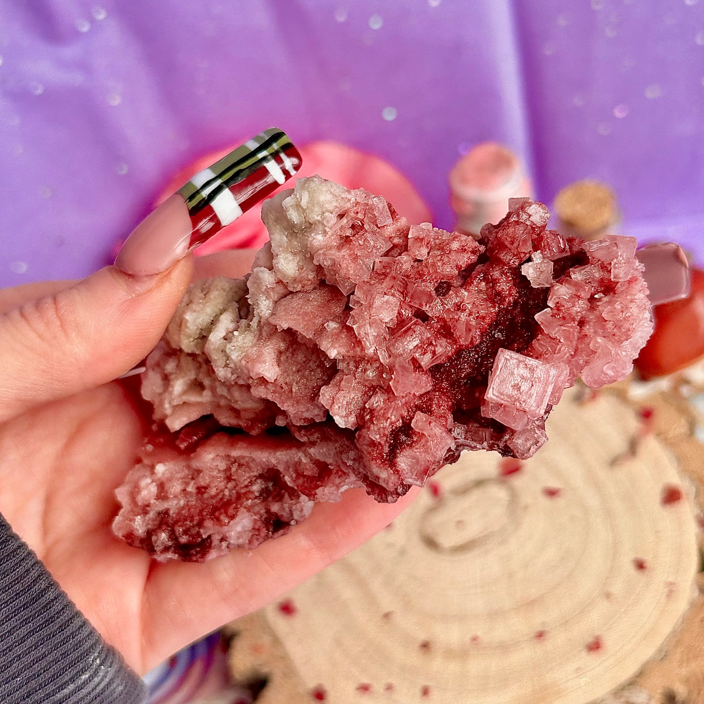 pink halite specimen