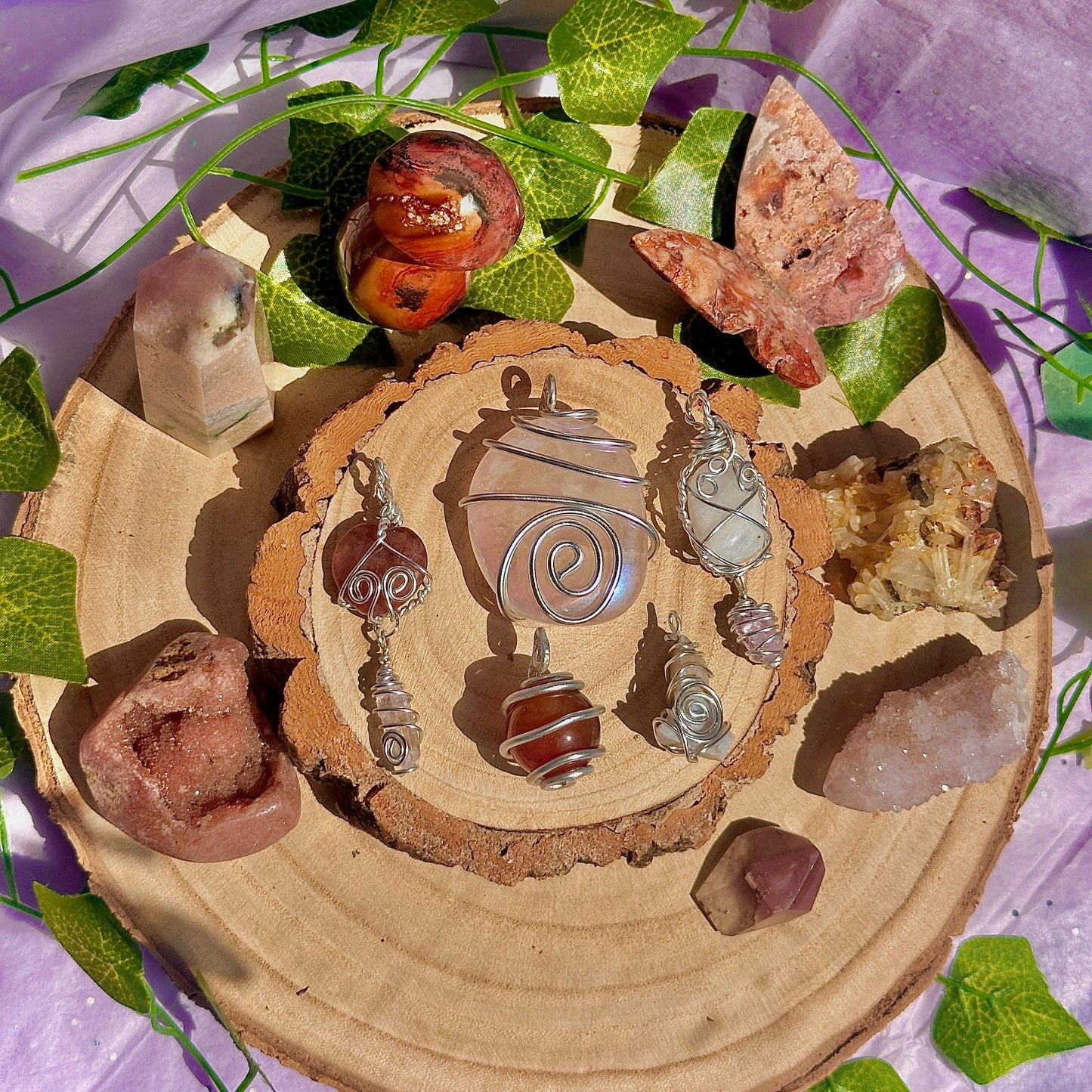 fairy spiral wire wrapped pendants ~ aluminium craft wire