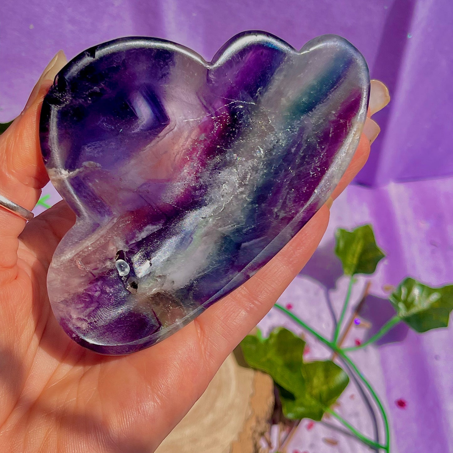 rainbow fluorite cloud bowl B