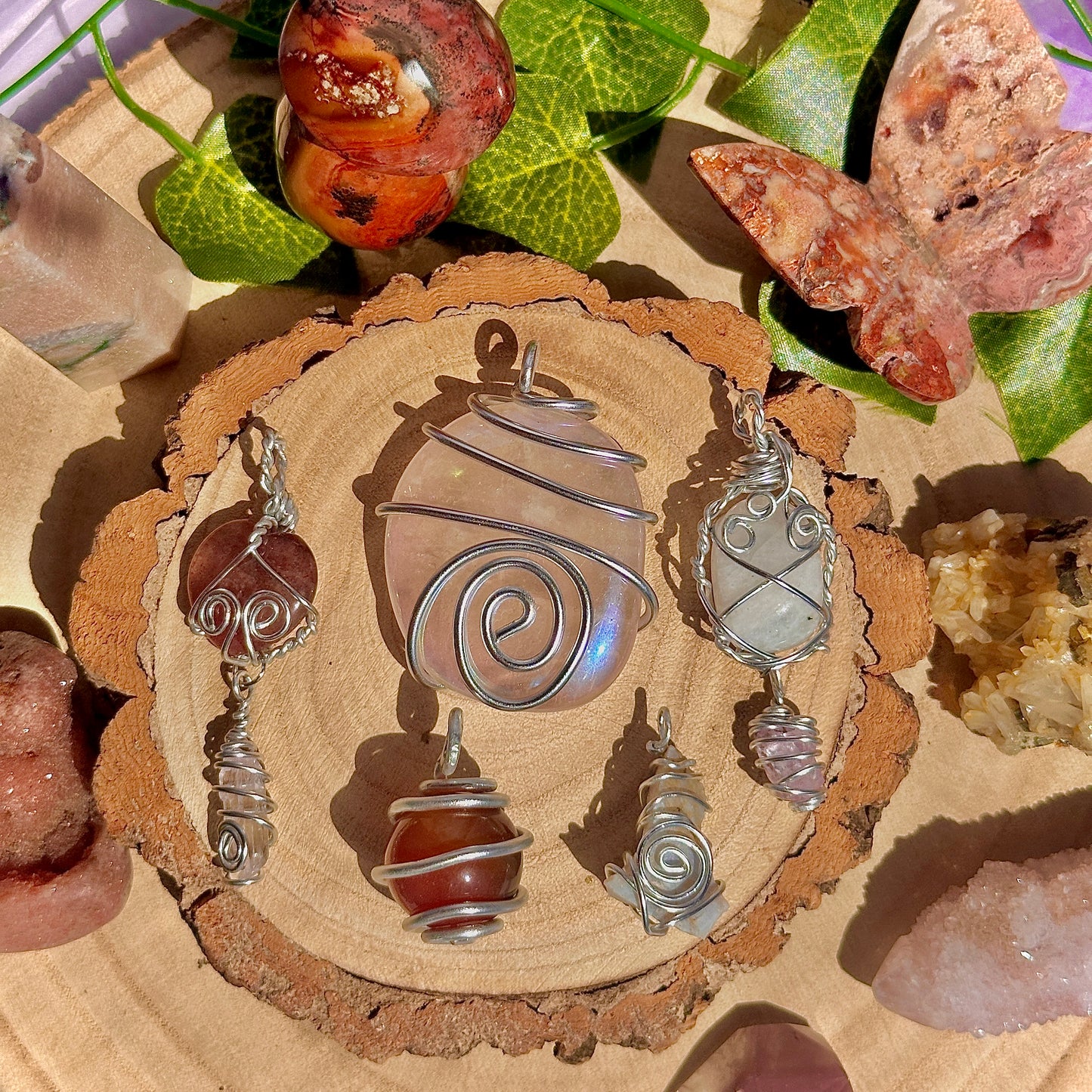 fairy spiral wire wrapped pendants ~ aluminium craft wire