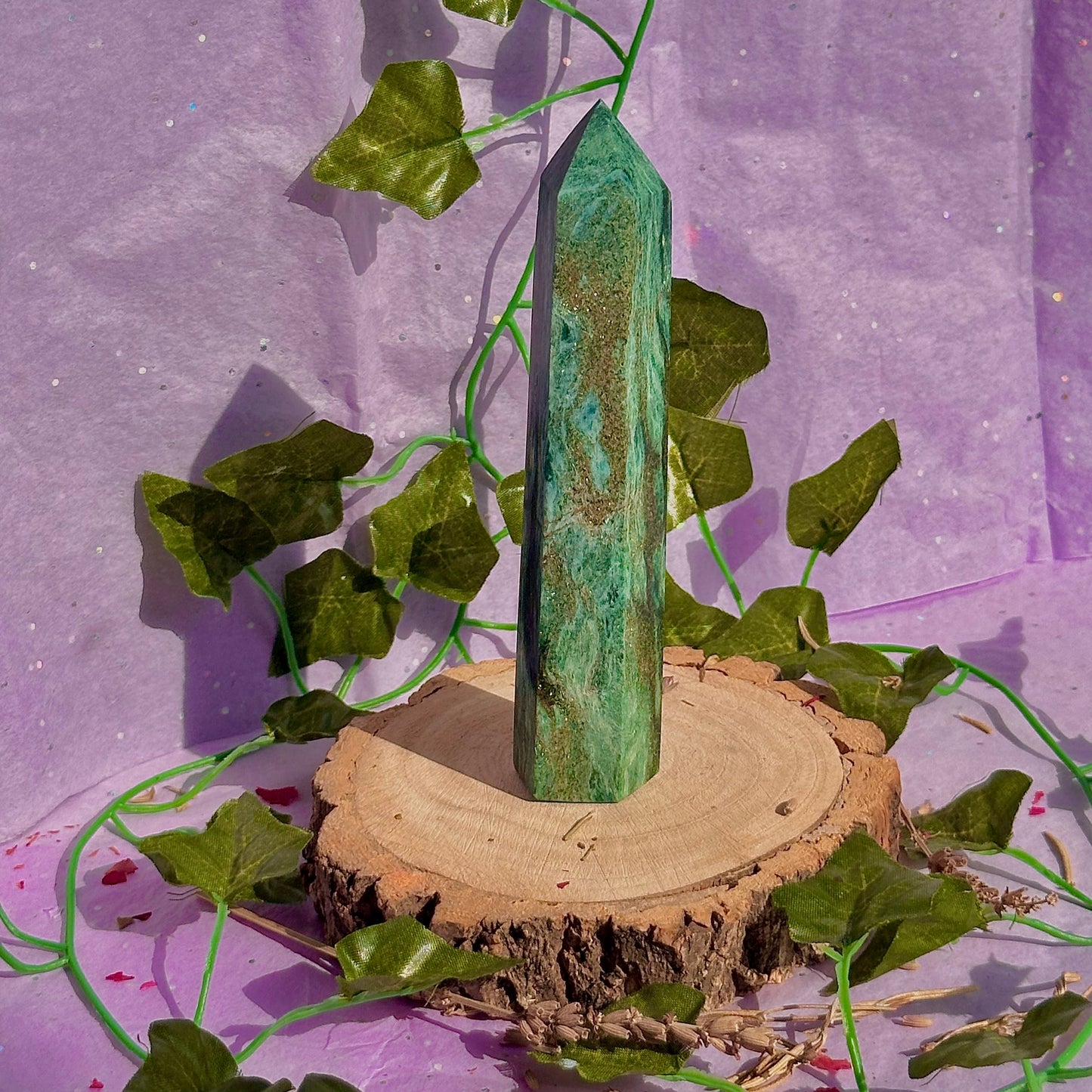 green fuchsite tower