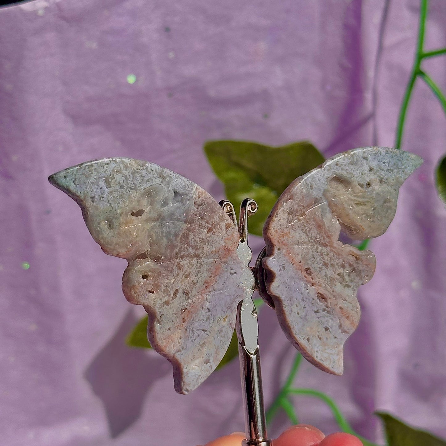 sea jasper butterflies on stand & dragon fly carving ~ choose your own